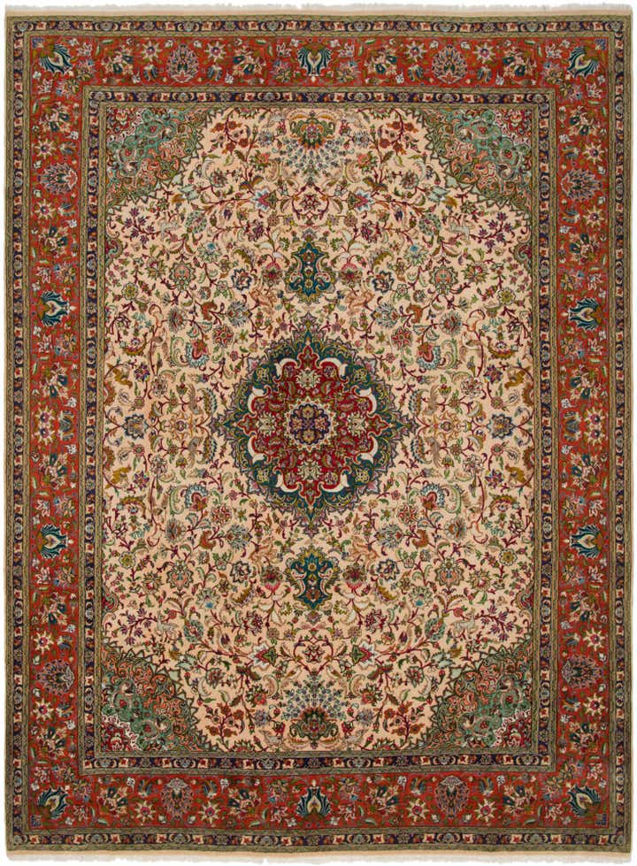 8' x 11' 4 Hand Knotted Tabriz Persian Wool Rug