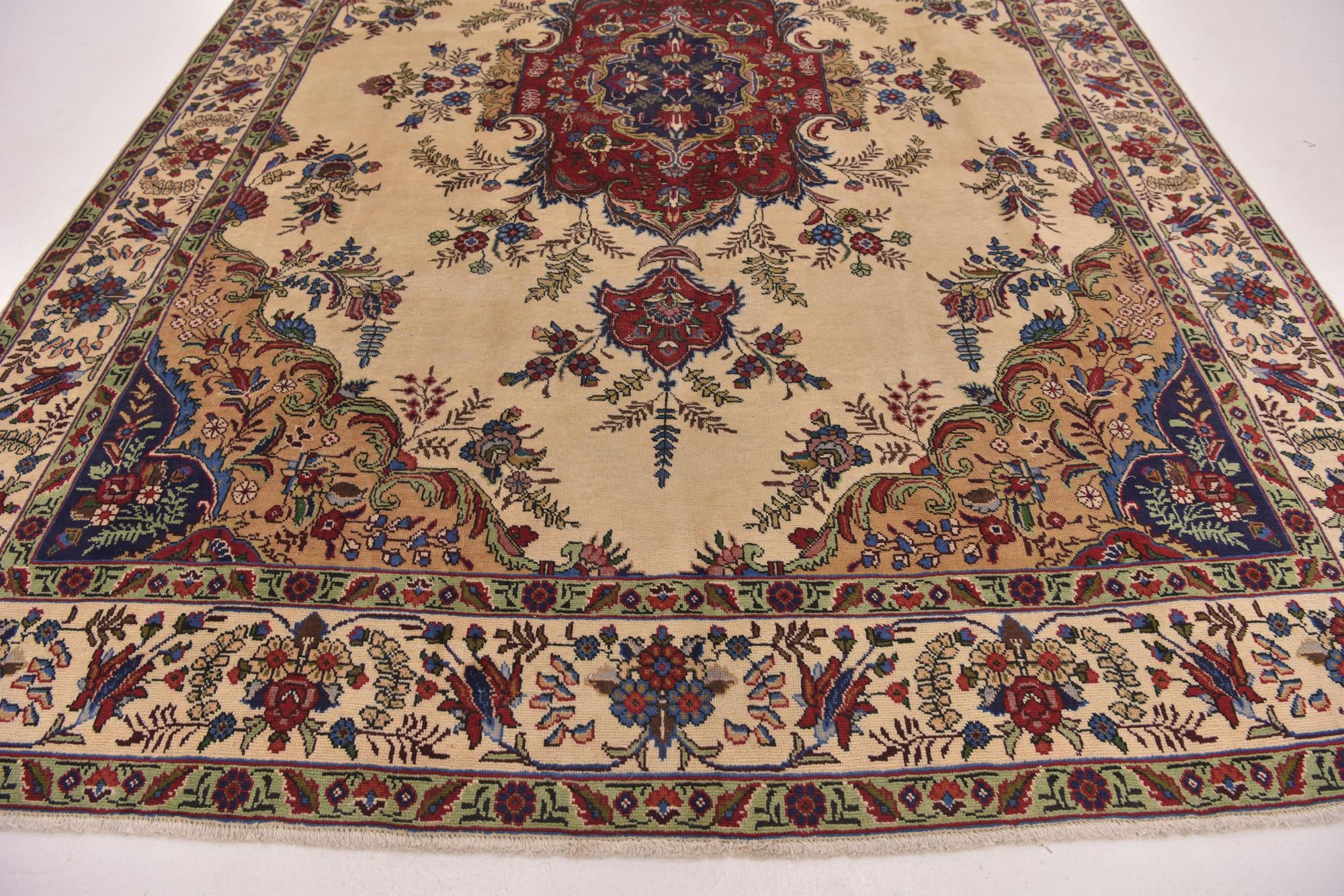 8' 2 x 11' 4 Hand Knotted Tabriz Persian Wool Rug