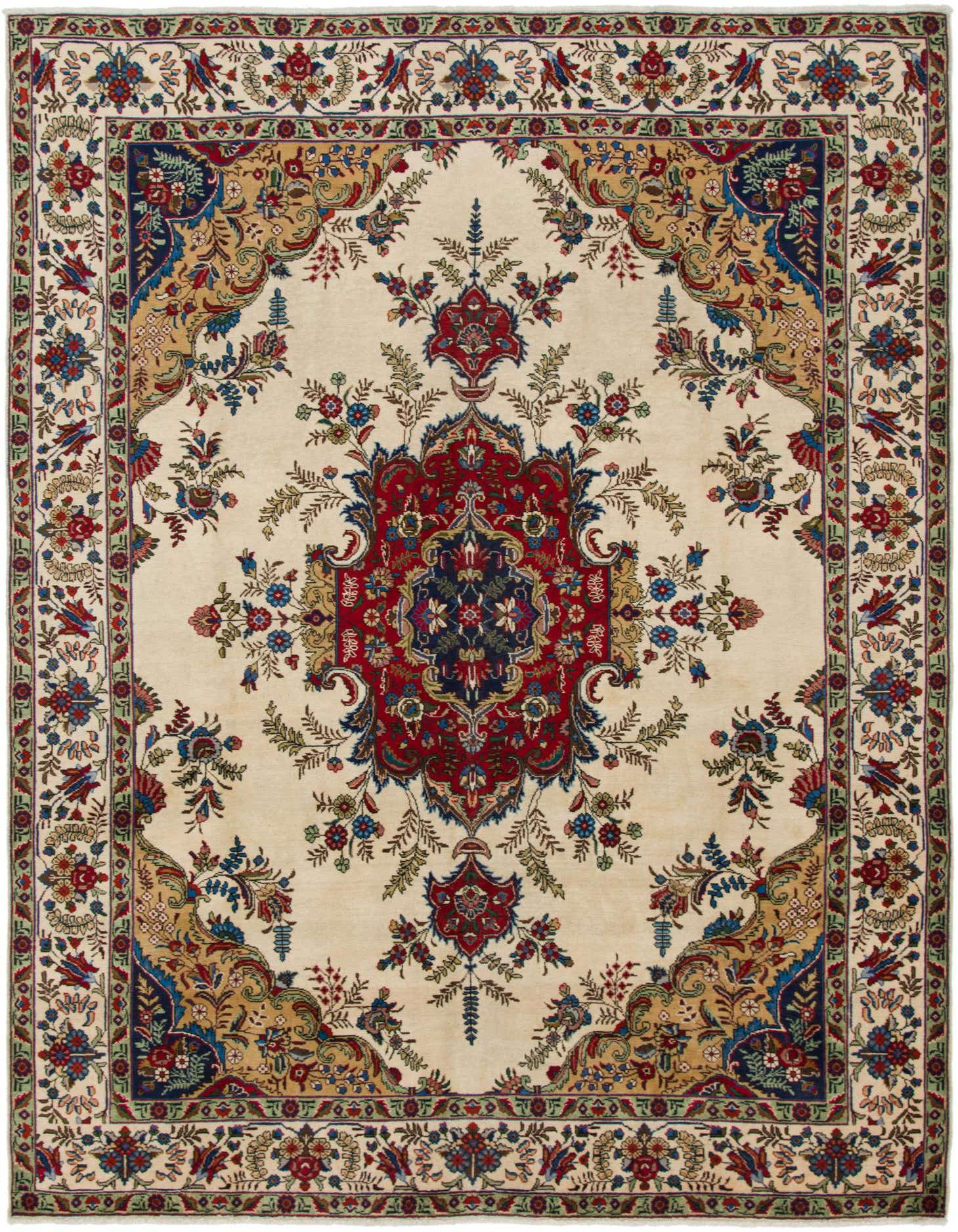 8' 2 x 11' 4 Hand Knotted Tabriz Persian Wool Rug