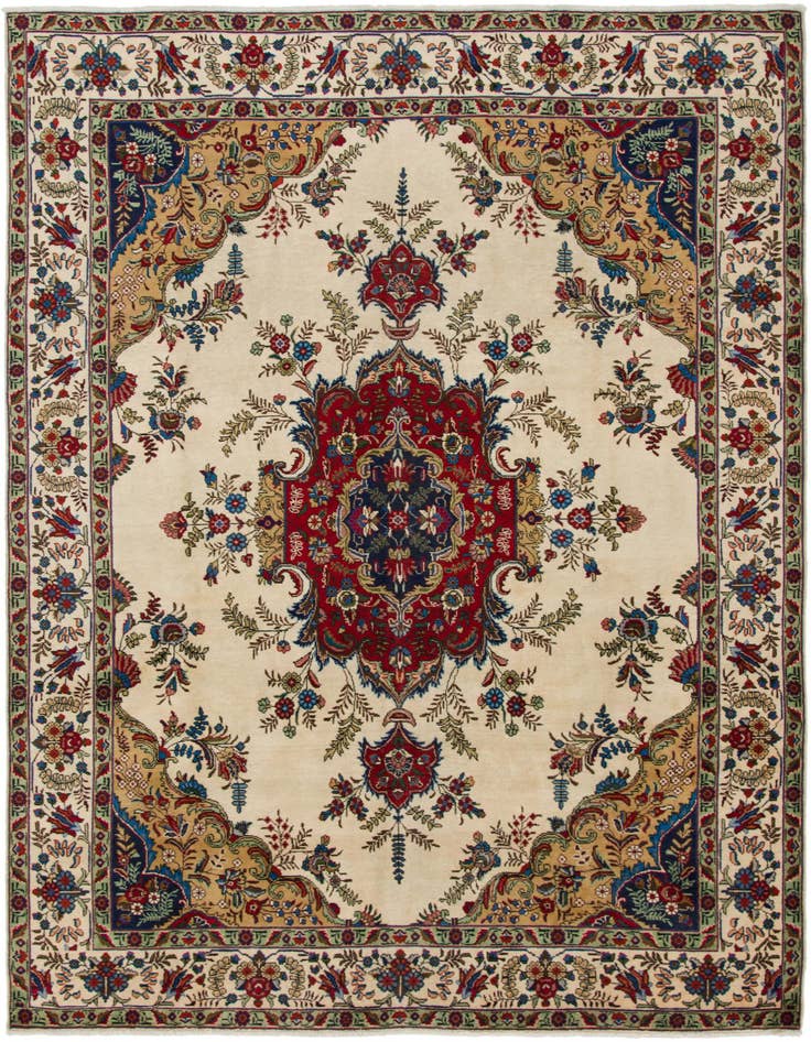 Detail image of 8' 2 x 11' 4 Hand Knotted Tabriz Persian Wool Rug