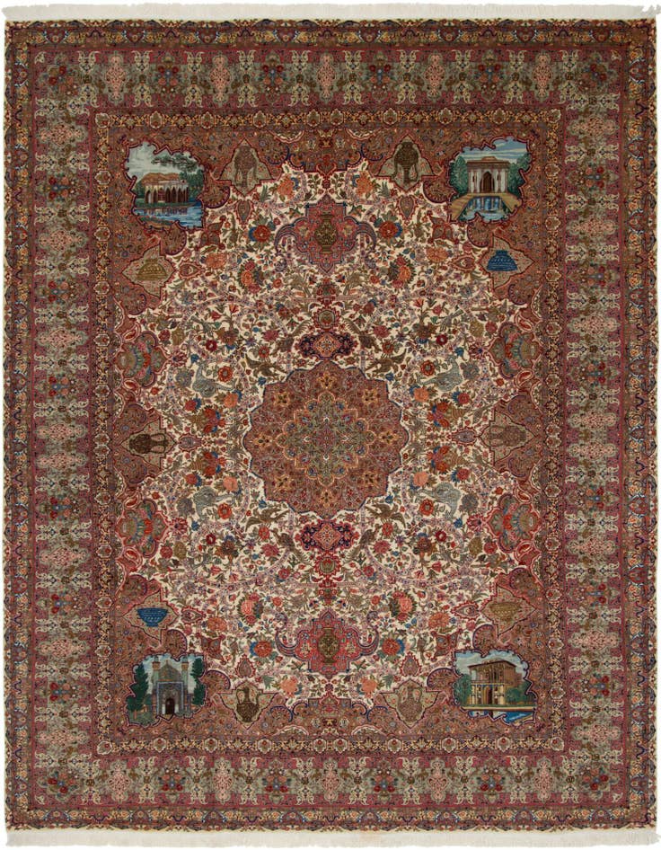 Detail image of 9' 9 x 12' 8 Hand Knotted Tabriz Persian Rug