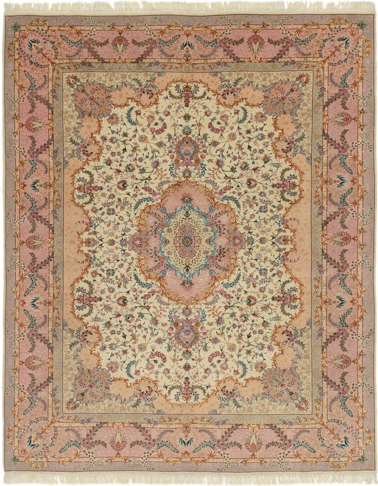 Detail image of 9' 10 x 13' Hand Knotted Tabriz Persian Rug