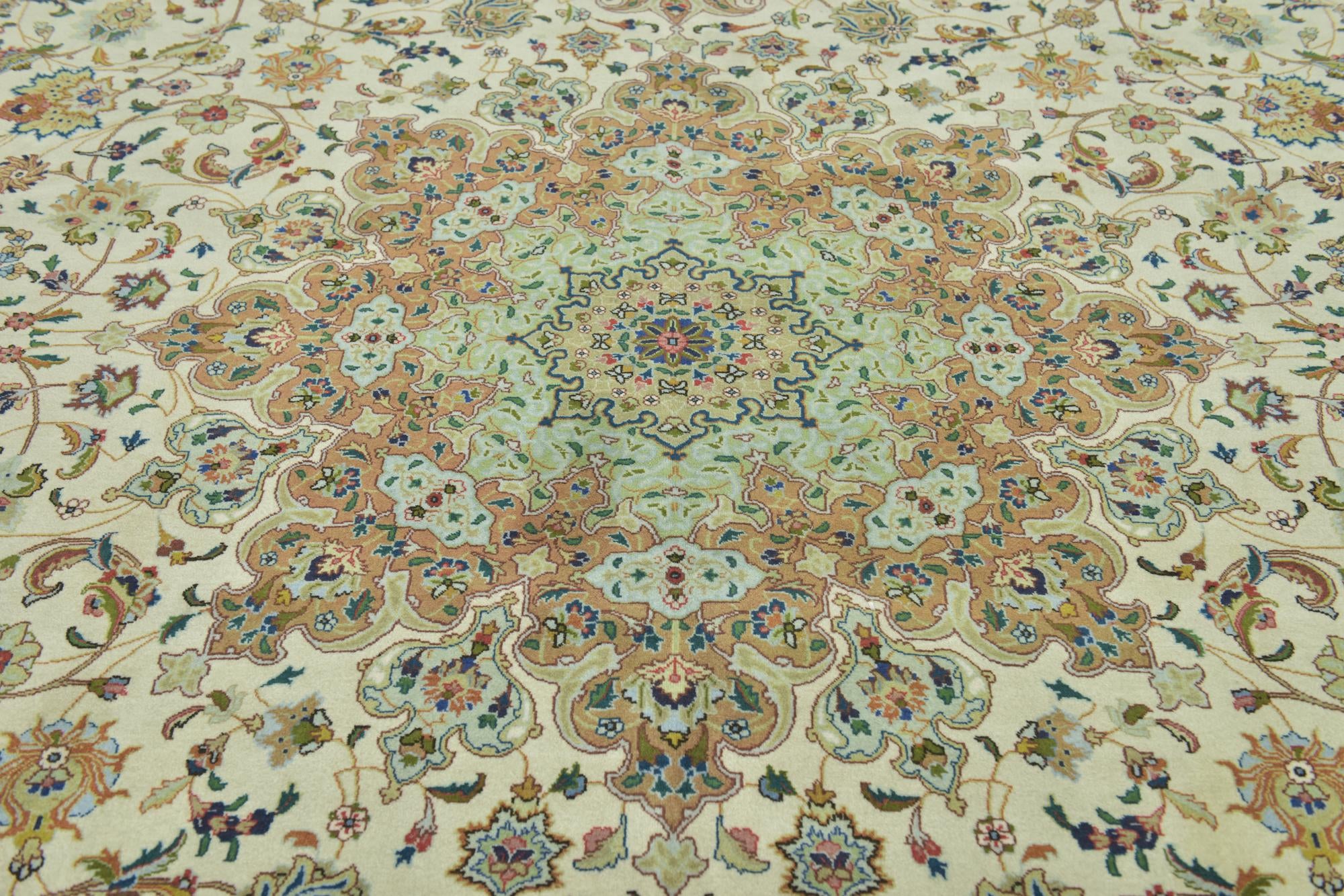9' 8 x 13' Hand Knotted Tabriz Persian Rug