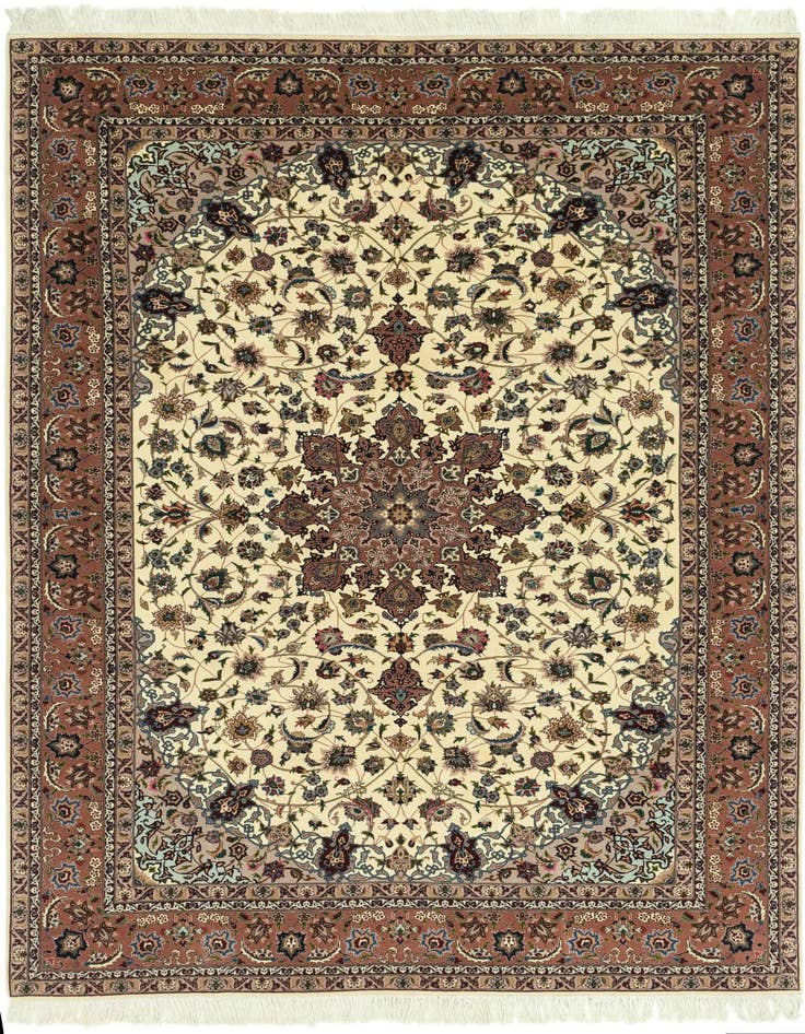 Detail image of 6' 7 x 9' 6 Hand Knotted Tabriz Persian Rug