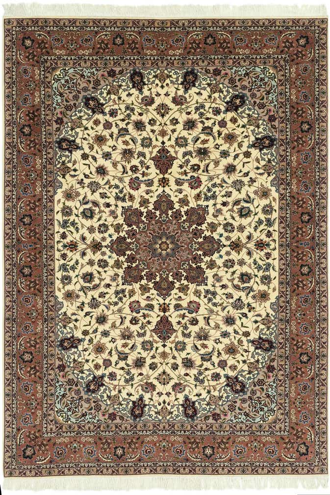 6' 7 x 9' 6 Hand Knotted Tabriz Persian Rug
