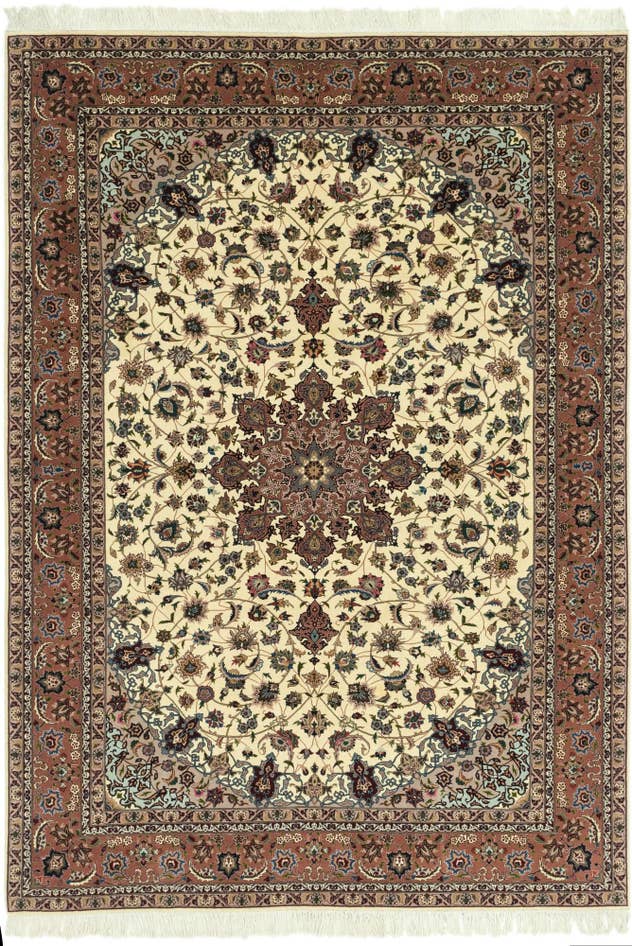 Detail image of 6' 7 x 9' 6 Hand Knotted Tabriz Persian Rug