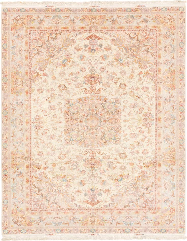 Detail image of 6' 6 x 10' Hand Knotted Tabriz Persian Rug