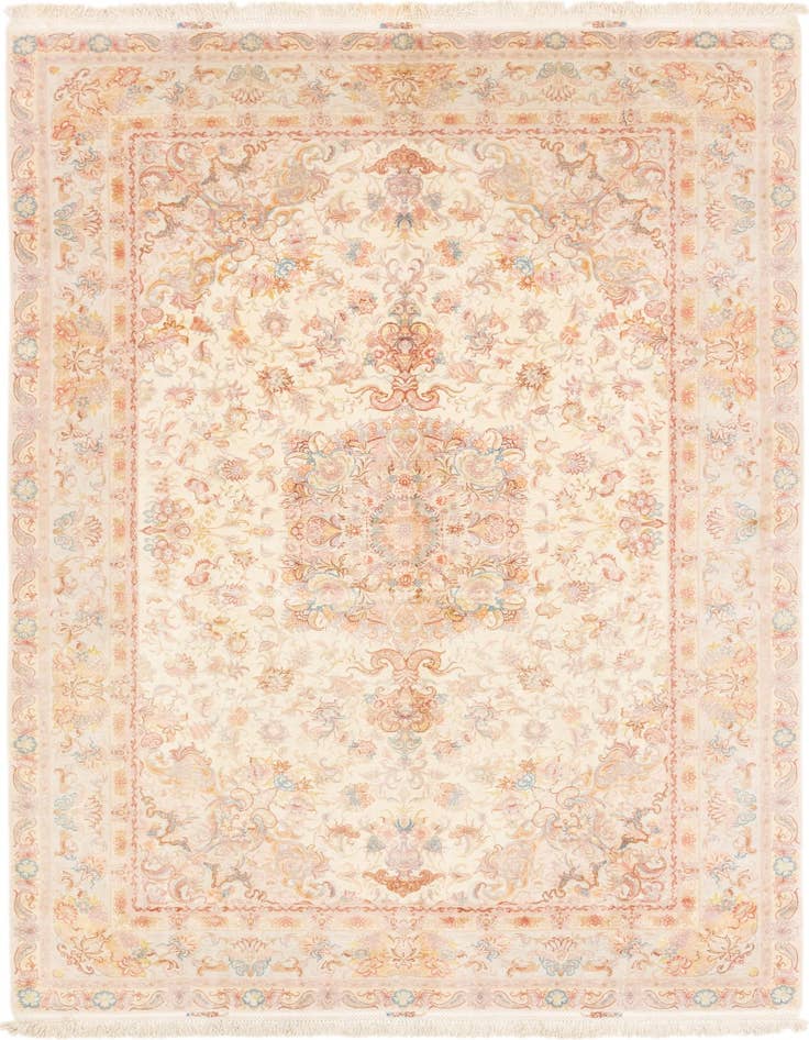 Detail image of 6' 6 x 10' Hand Knotted Tabriz Persian Rug