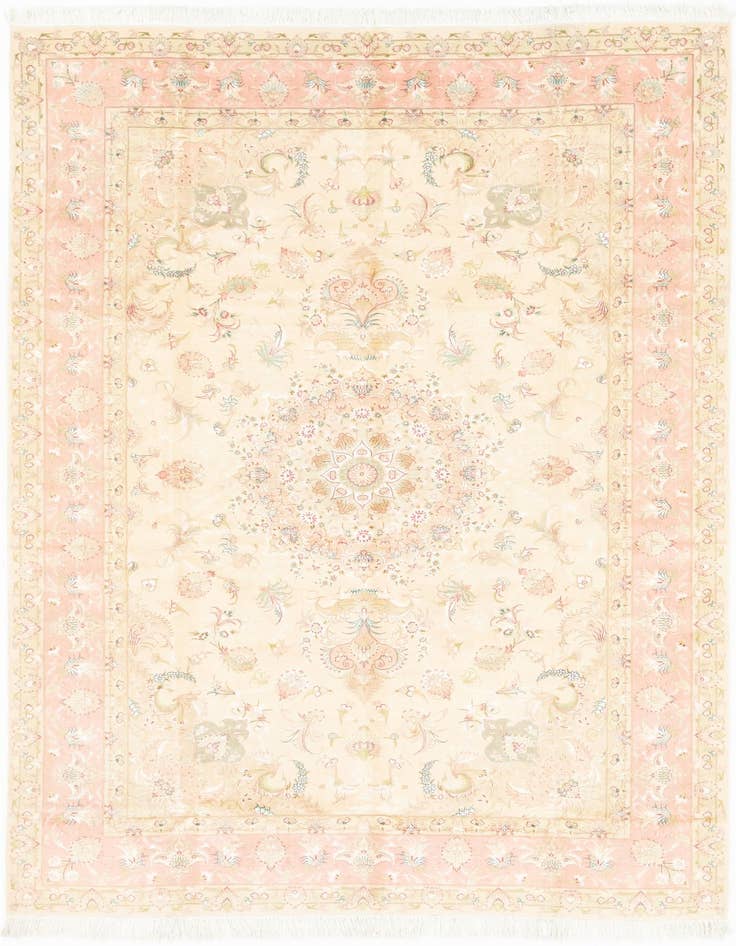 Detail image of 6' 8 x 10' Hand Knotted Tabriz Persian Rug