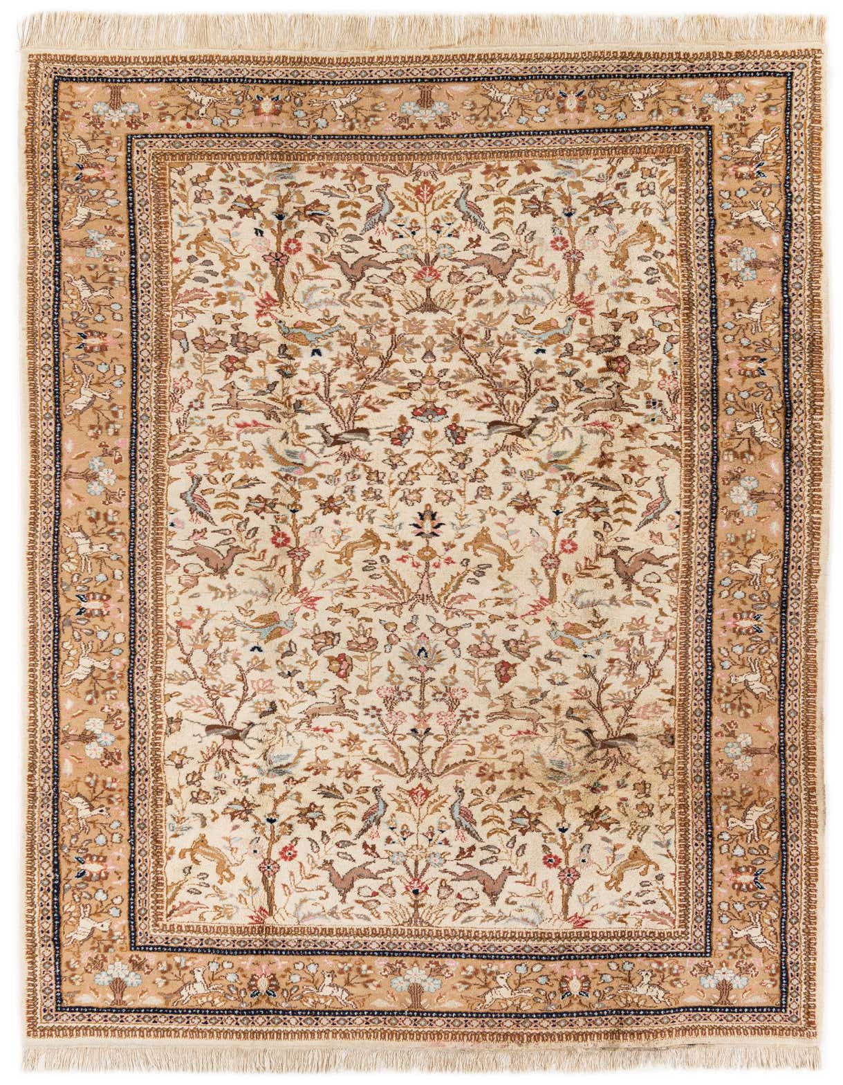 6' 6 x 10' 3 Hand Knotted Tabriz Oriental Wool Rug