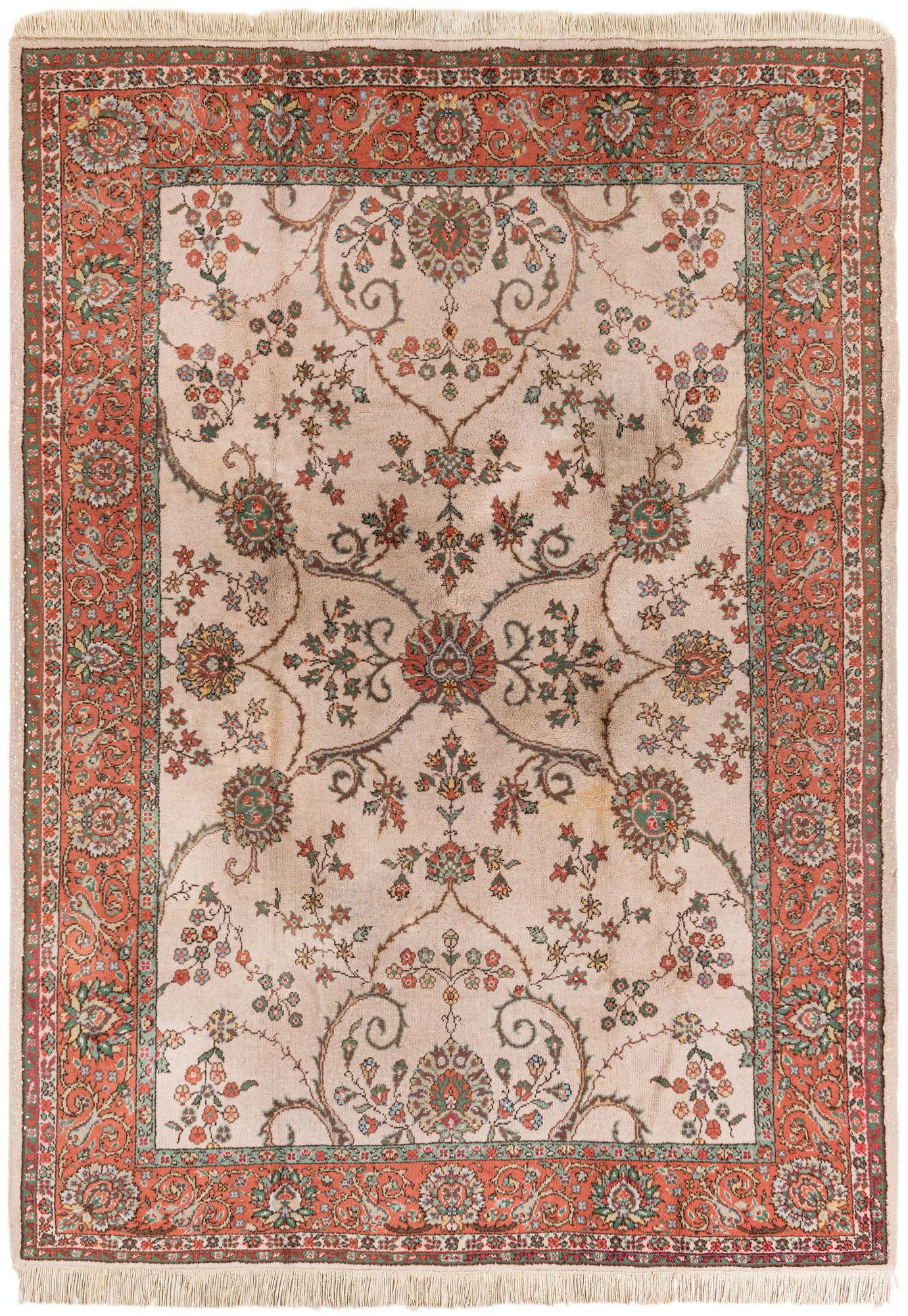 7' x 9' 8 Hand Knotted Tabriz Wool Rug