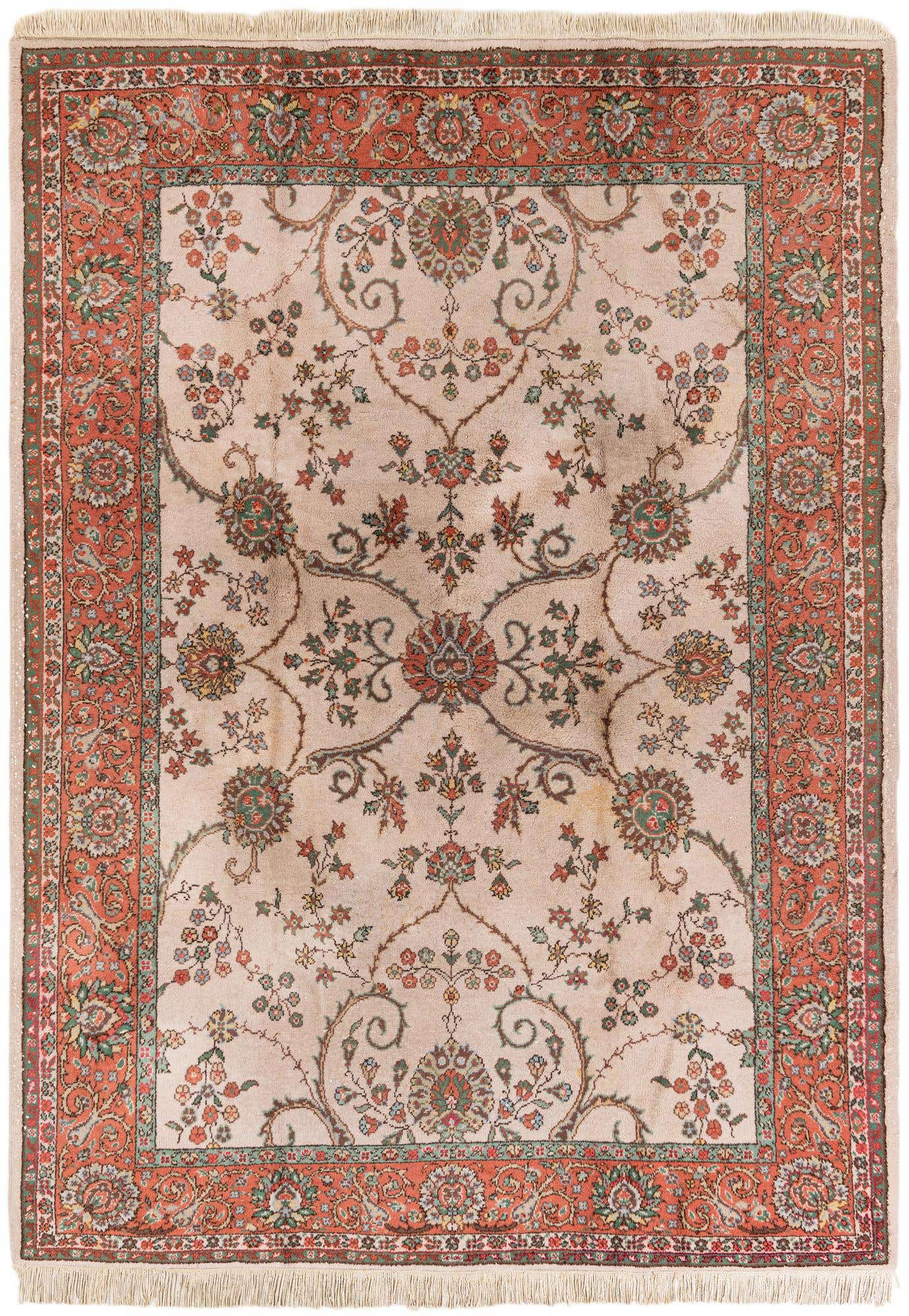 7' x 9' 8 Hand Knotted Tabriz Wool Rug