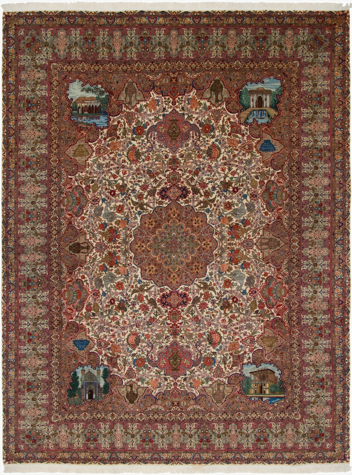 9' 9 x 12' 8  Hand Knotted Tabriz Persian Rug
