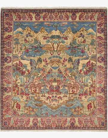 11' x 12' 7 Hand Knotted Tabriz Persian Wool Rug