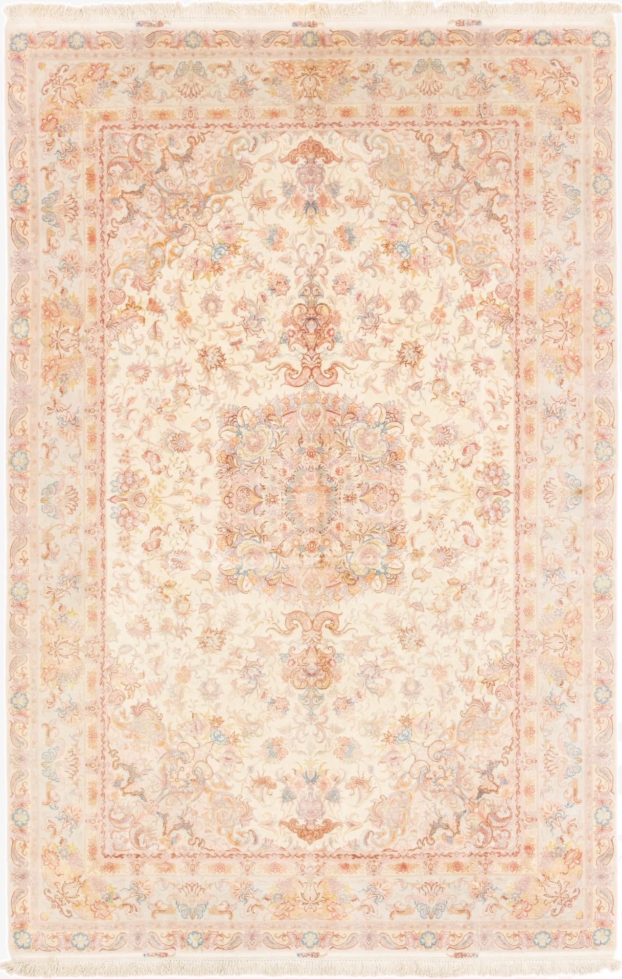 6' 6 x 10'  Hand Knotted Tabriz Persian Rug