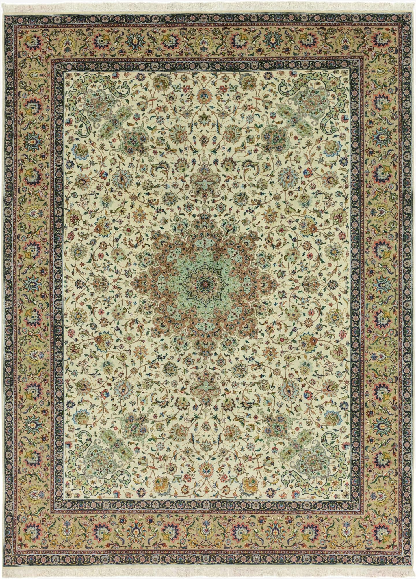 9' 8 x 13'  Hand Knotted Tabriz Persian Rug