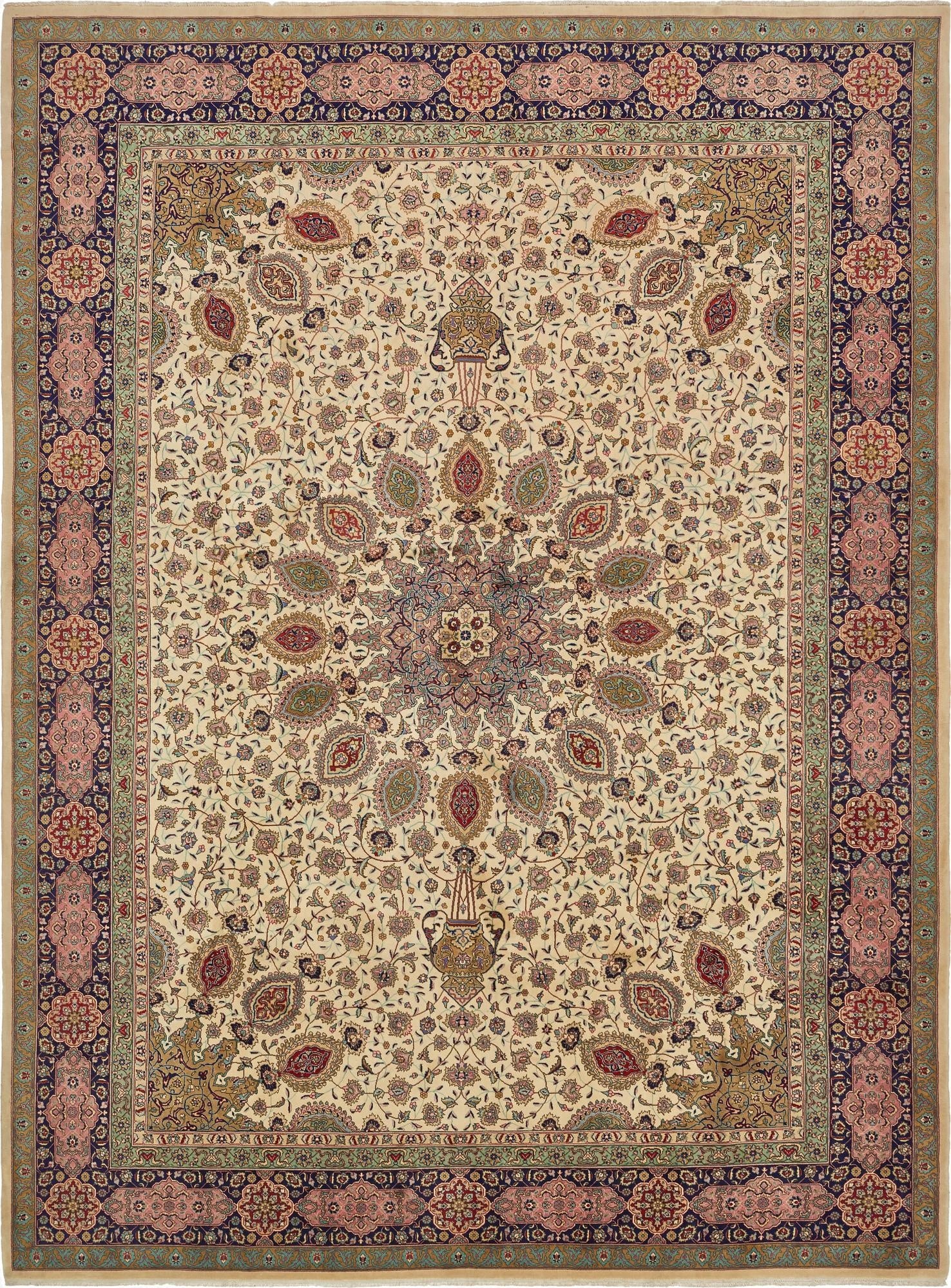 9' 10 x 13' 4  Hand Knotted Tabriz Persian Rug