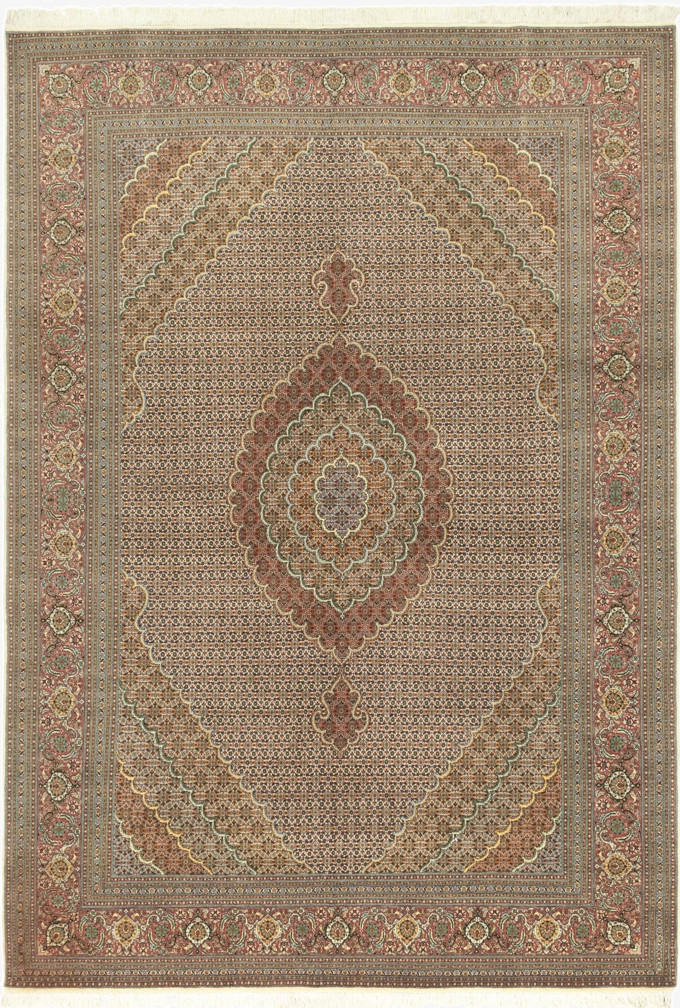 8' 1 x 11' 6  Hand Knotted Tabriz Persian Rug