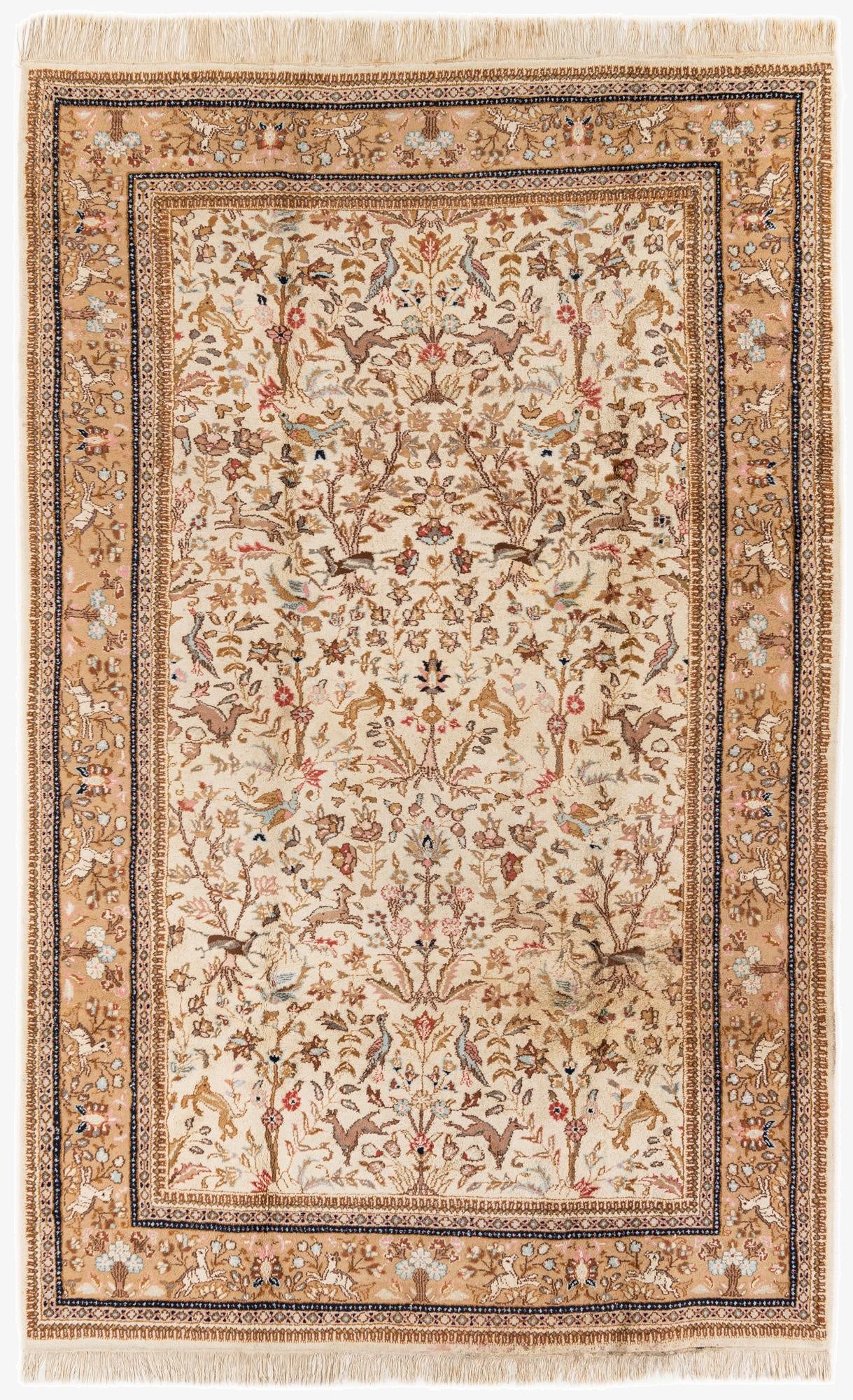 6' 6 x 10' 3  Hand Knotted Tabriz Oriental Wool Rug