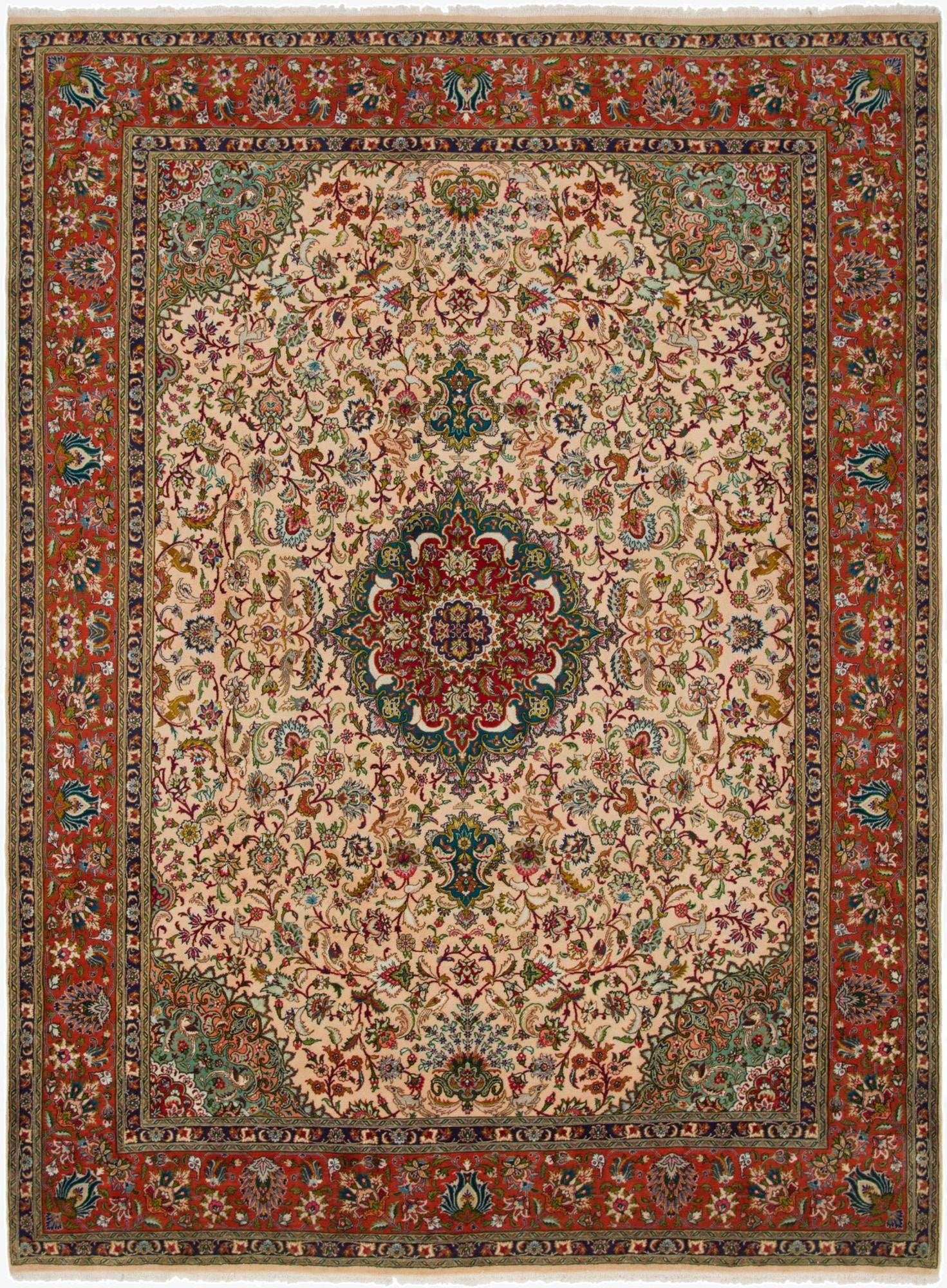 8' x 11' 4  Hand Knotted Tabriz Persian Wool Rug