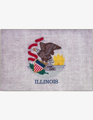 Ivory Illinois The Flag Collection Rug