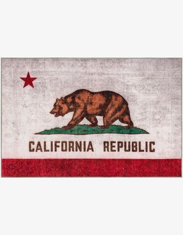 Ivory California The Flag Collection Rug