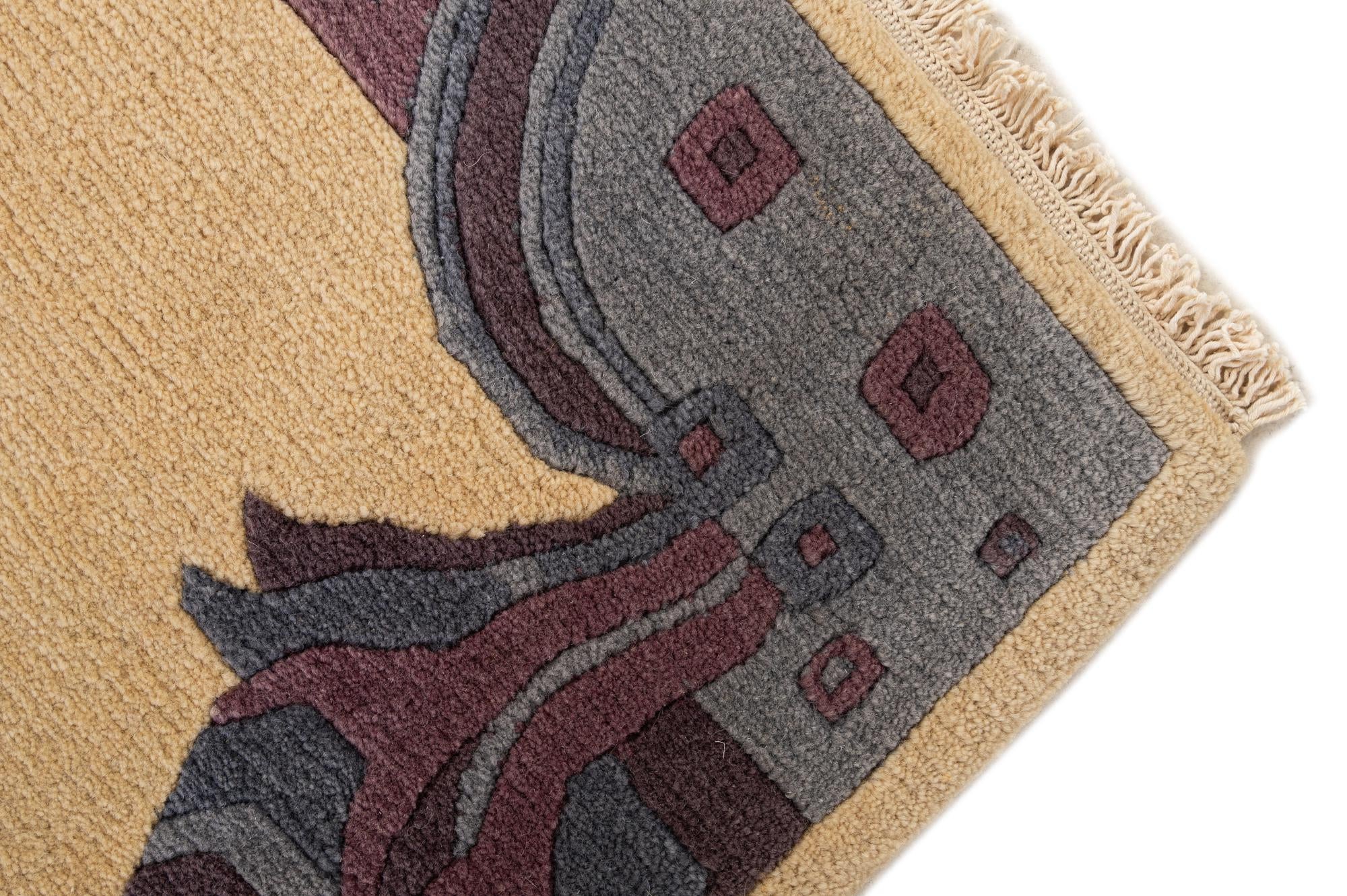 2' 1 x 2' 11 Hand Knotted Tibet Wool Rug