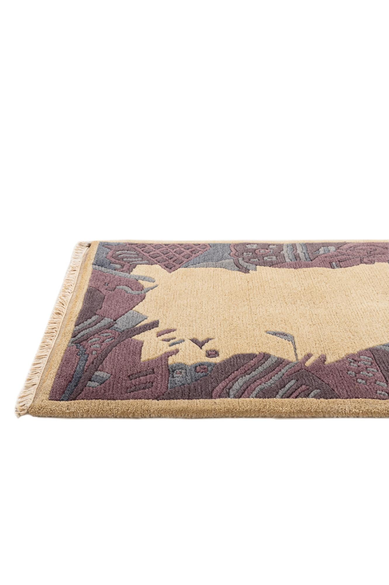 2' 1 x 2' 11 Hand Knotted Tibet Wool Rug