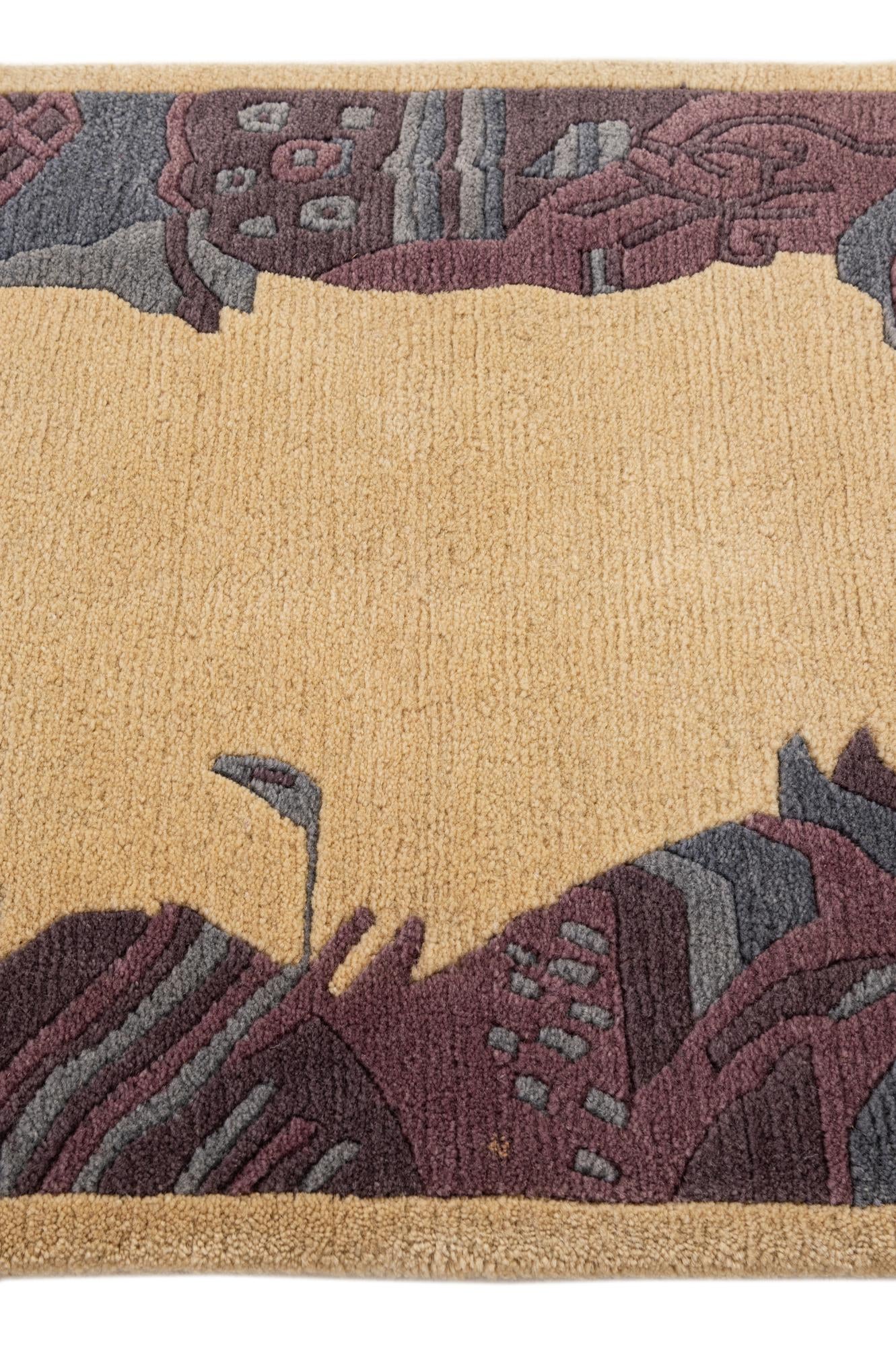 2' 1 x 2' 11 Hand Knotted Tibet Wool Rug