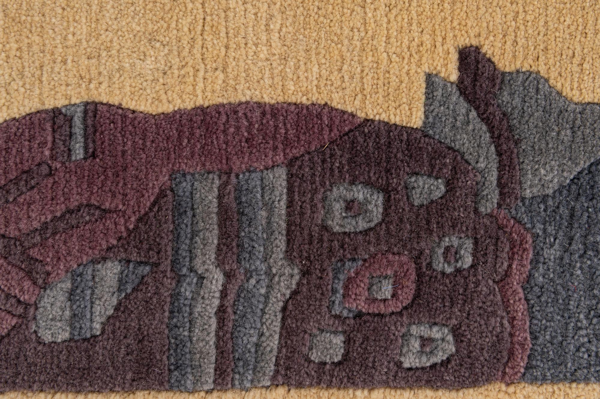 2' 1 x 2' 11 Hand Knotted Tibet Wool Rug