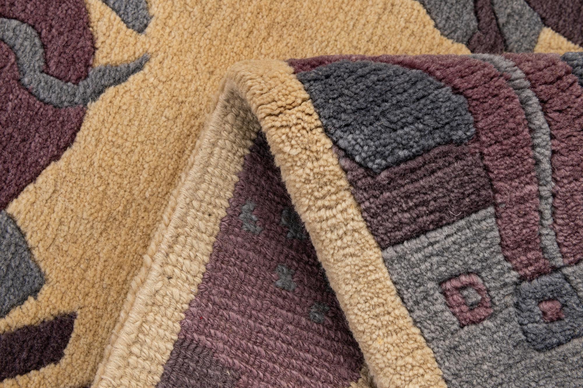 2' 1 x 2' 11 Hand Knotted Tibet Wool Rug