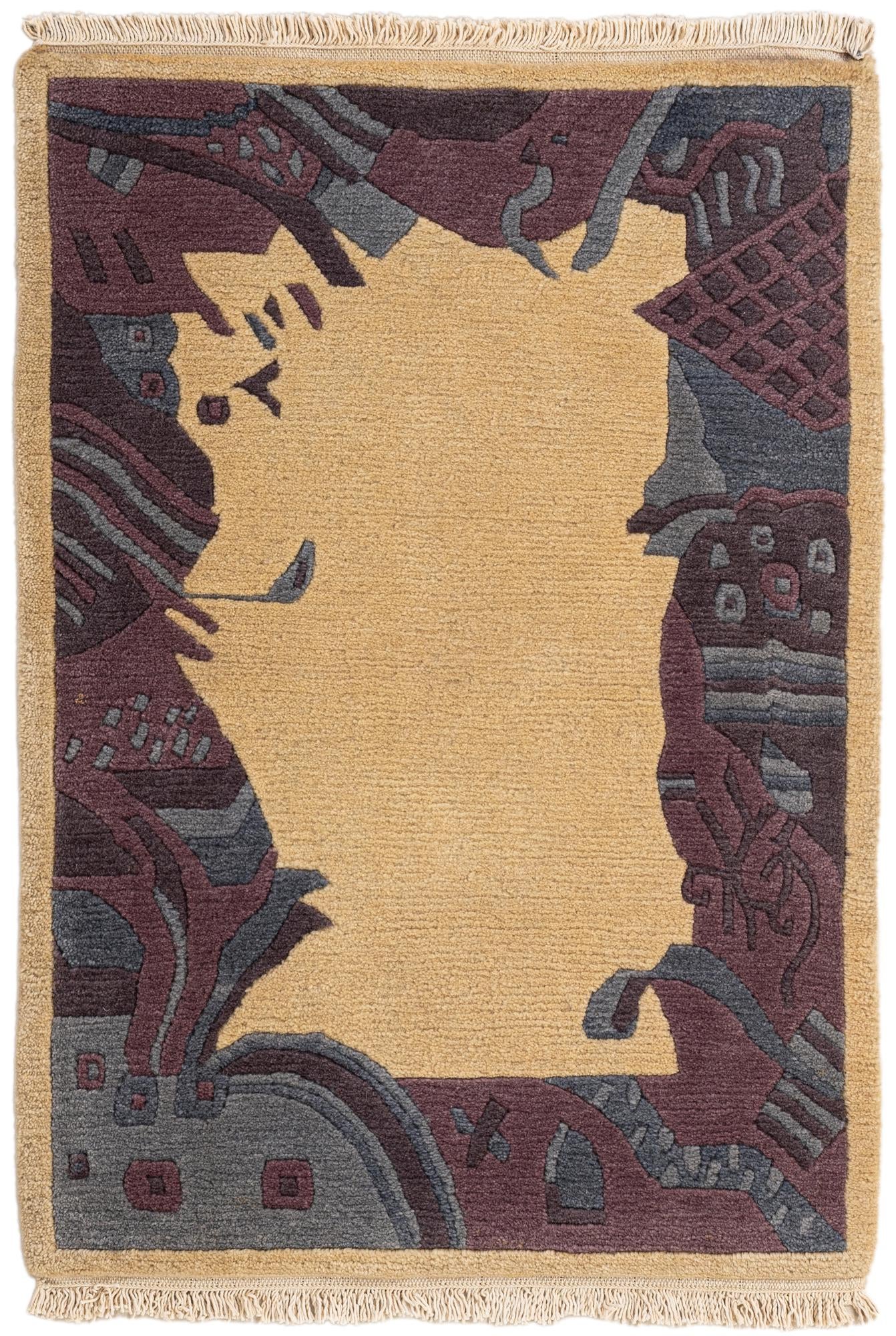 2' 1 x 2' 11 Hand Knotted Tibet Wool Rug