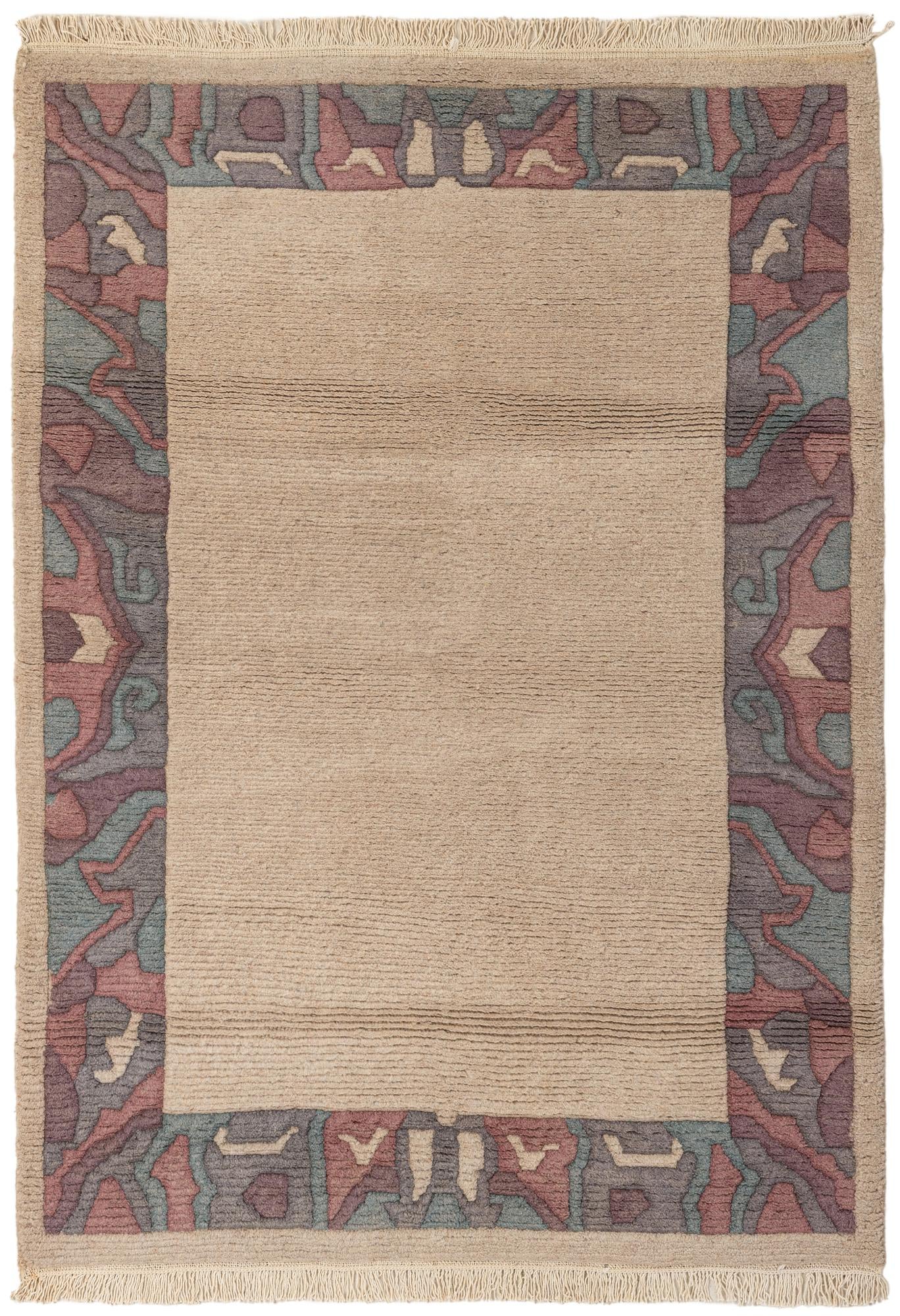 4' 2 x 5' 7 Hand Knotted Tibet Wool Rug
