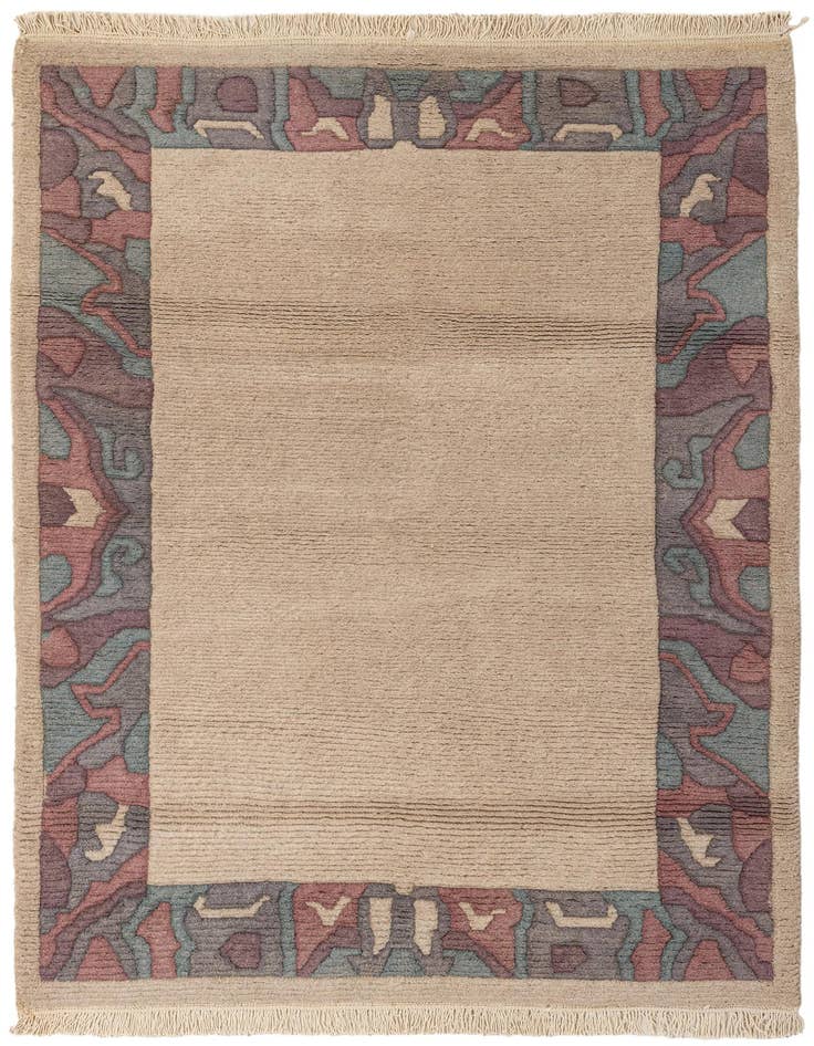 Detail image of 4' 2 x 5' 7 Hand Knotted Tibet Wool Rug