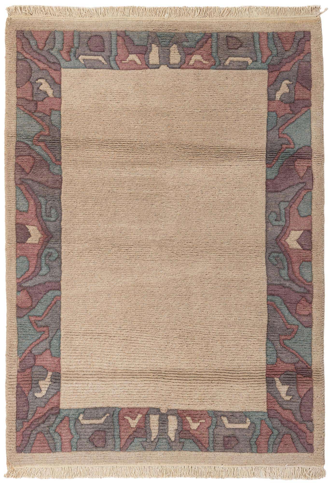 4' 2 x 5' 7 Hand Knotted Tibet Wool Rug