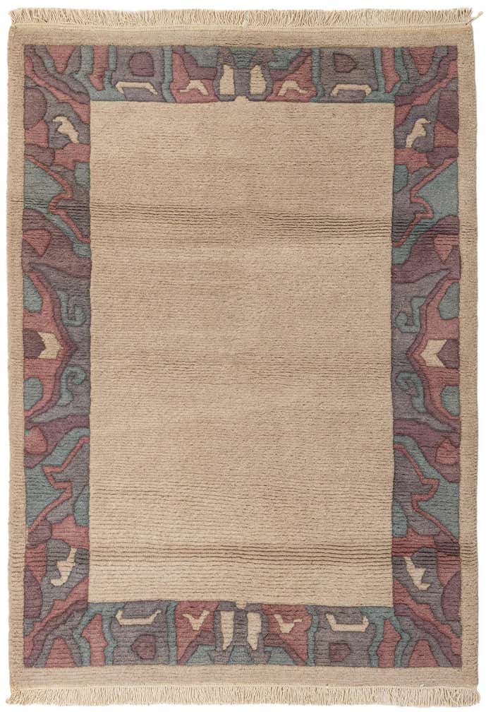 4' 2 x 5' 7 Hand Knotted Tibet Wool Rug