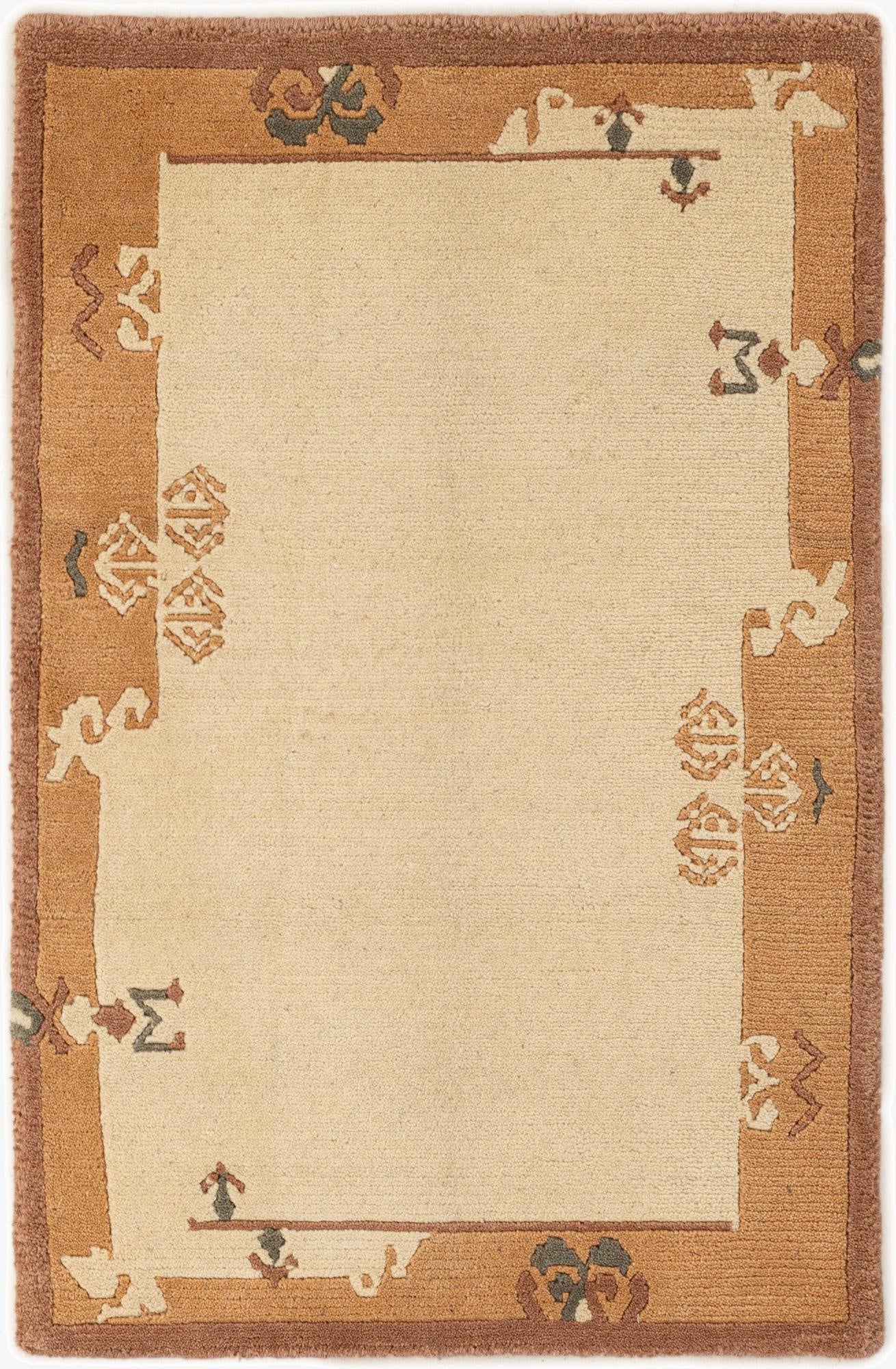 2' 2 x 3' 4  Hand Knotted Tibet Wool Rug
