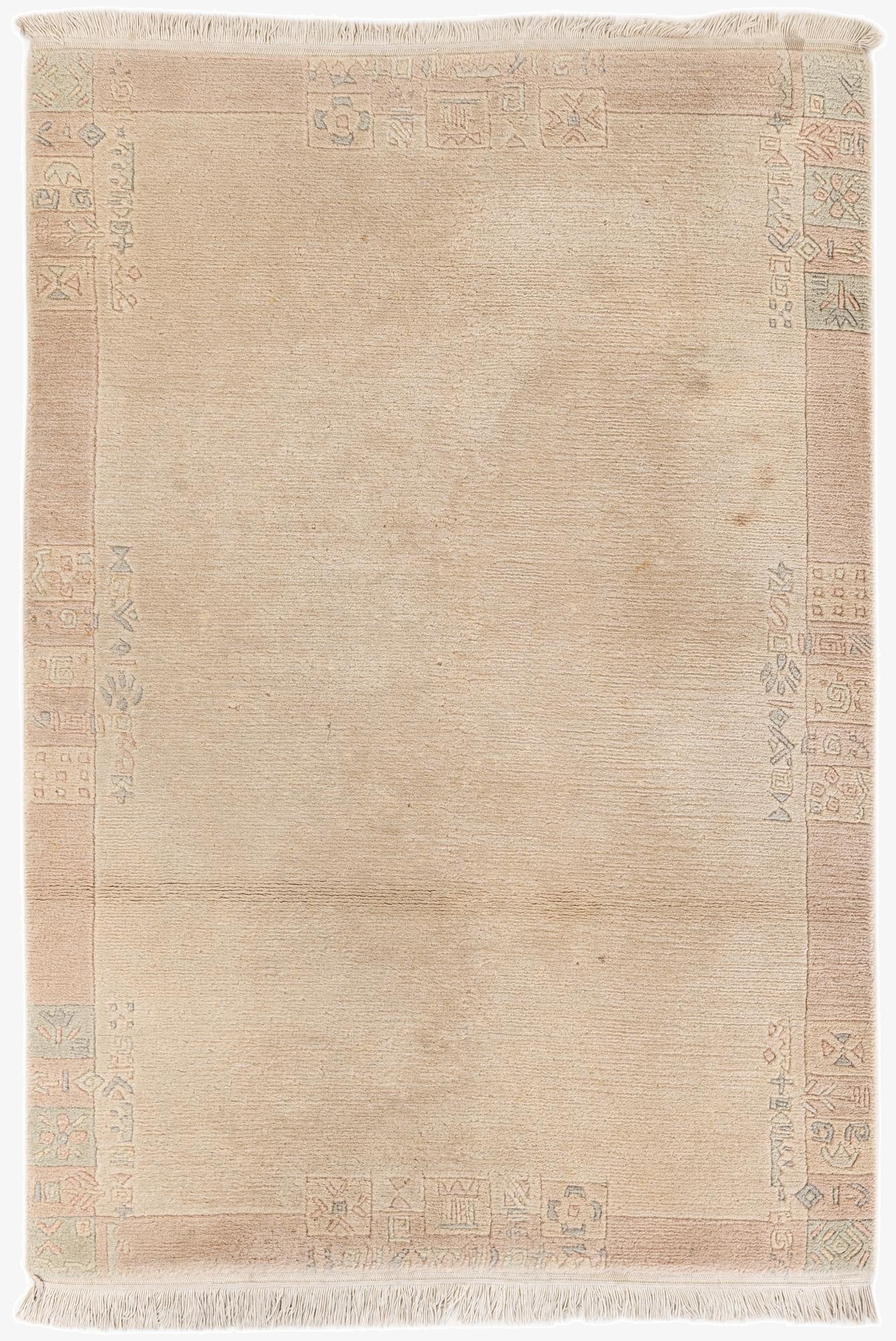 4' x 5' 9  Hand Knotted Tibet Wool Rug