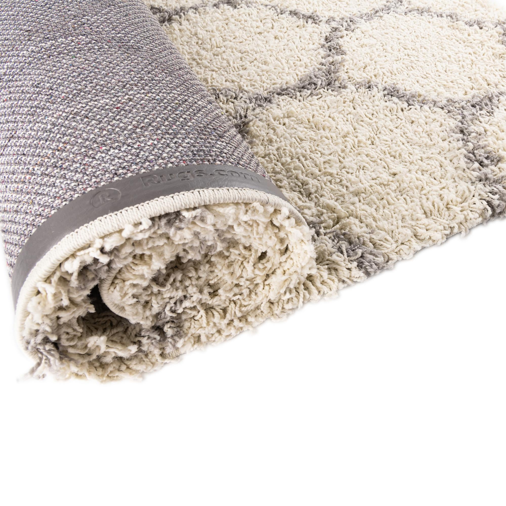 Custom Ivory Trellis Shag Rug