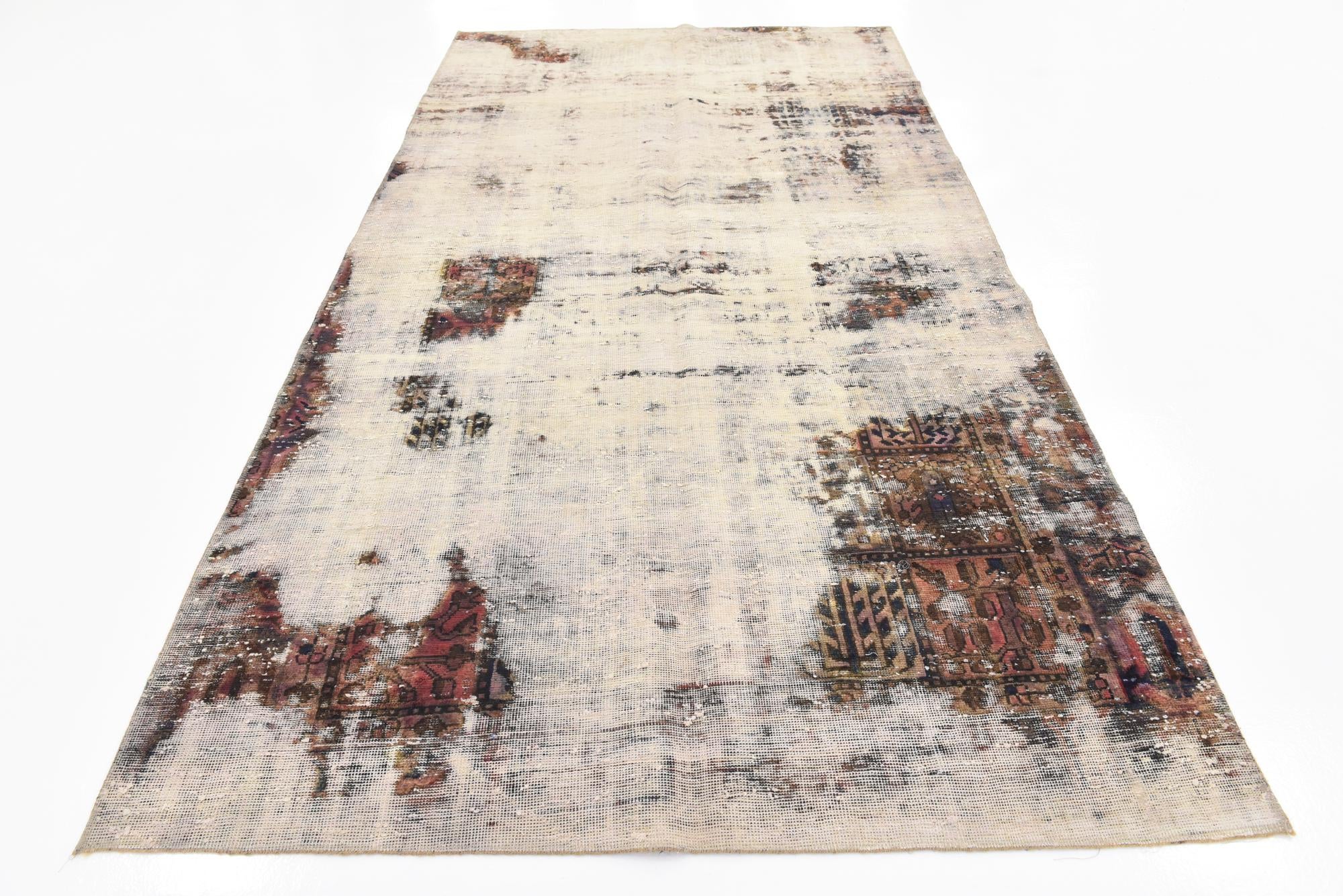 5' x 9' 3 Hand Knotted Ultra Vintage Persian Wool Rug