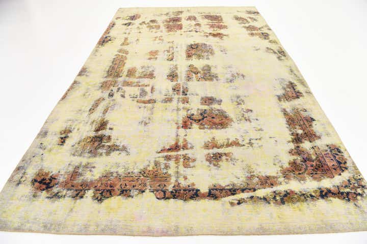 6' 9 x 11' 2 Hand Knotted Ultra Vintage Persian Wool Rug