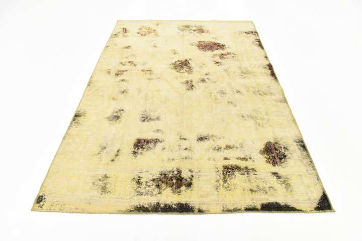 6' 9 x 9' 9 Hand Knotted Ultra Vintage Persian Wool Rug