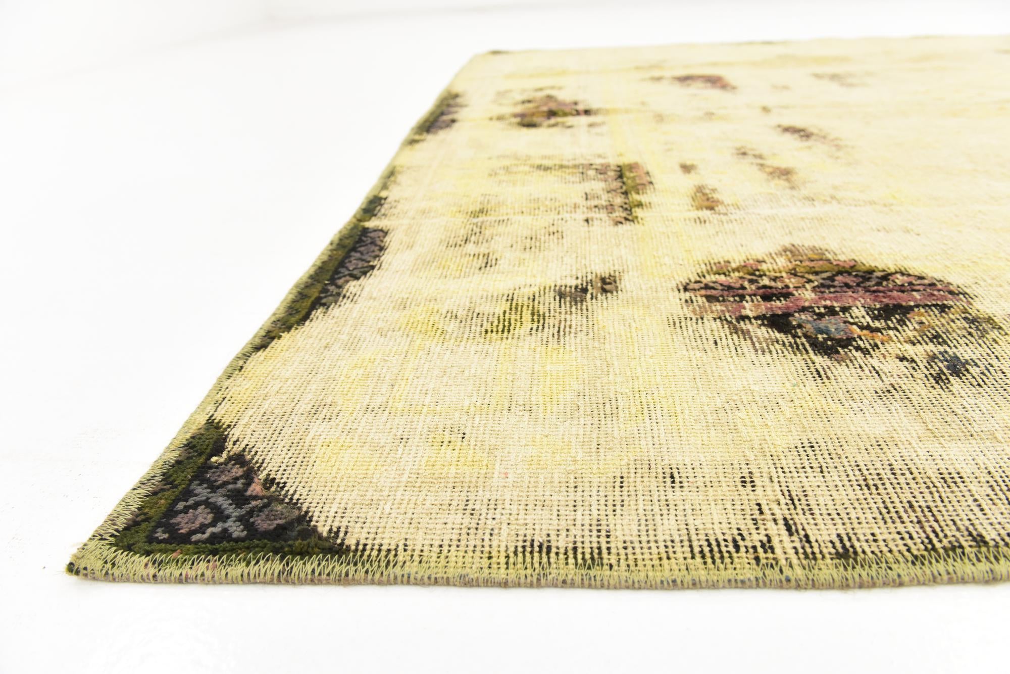 6' 9 x 9' 9 Hand Knotted Ultra Vintage Persian Wool Rug