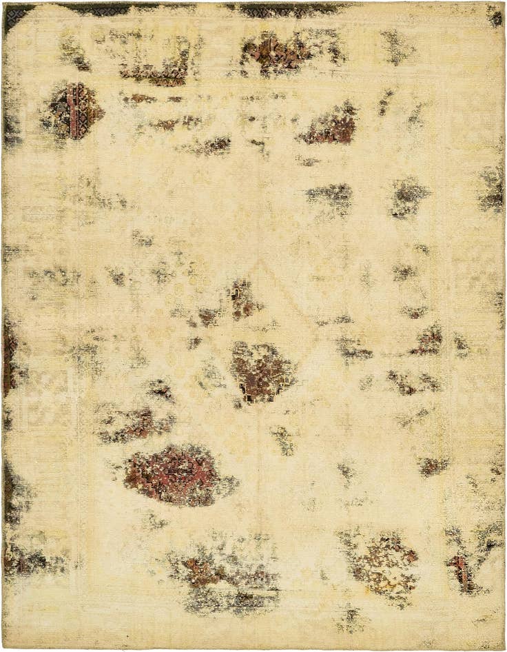 Detail image of 6' 9 x 9' 9 Hand Knotted Ultra Vintage Persian Wool Rug