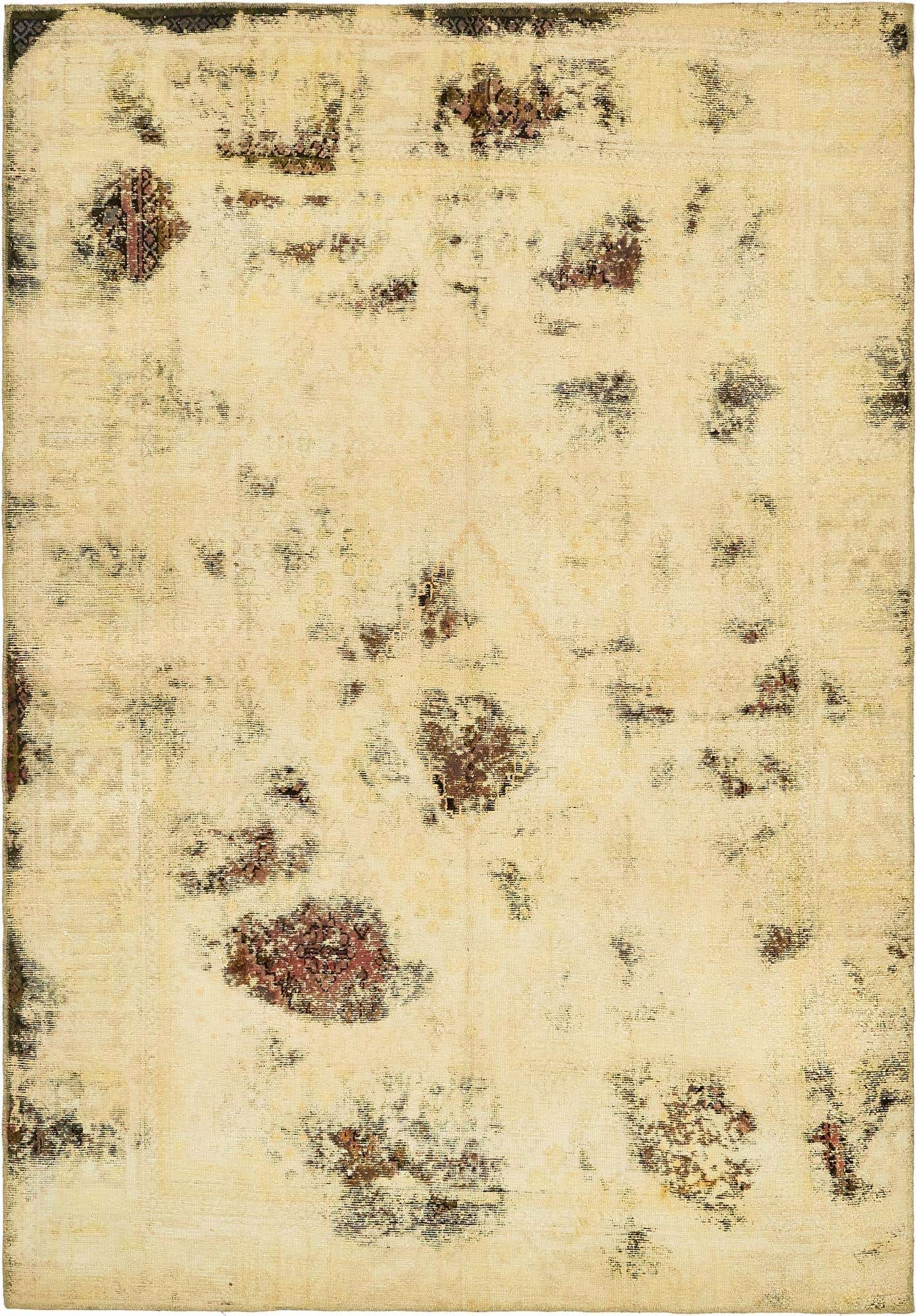 6' 9 x 9' 9 Hand Knotted Ultra Vintage Persian Wool Rug