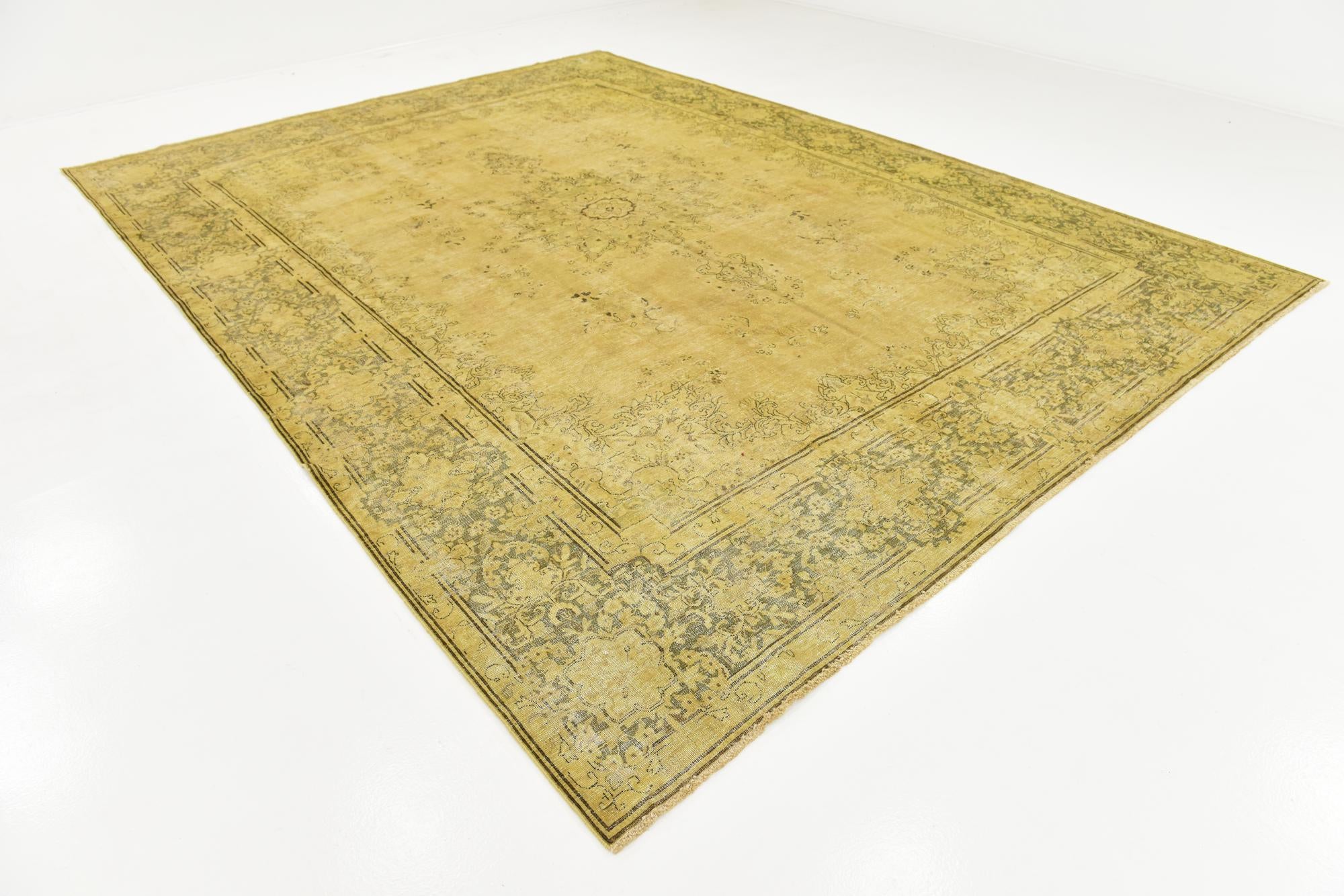 9' 8 x 13' 3 Hand Knotted Ultra Vintage Persian Wool Rug