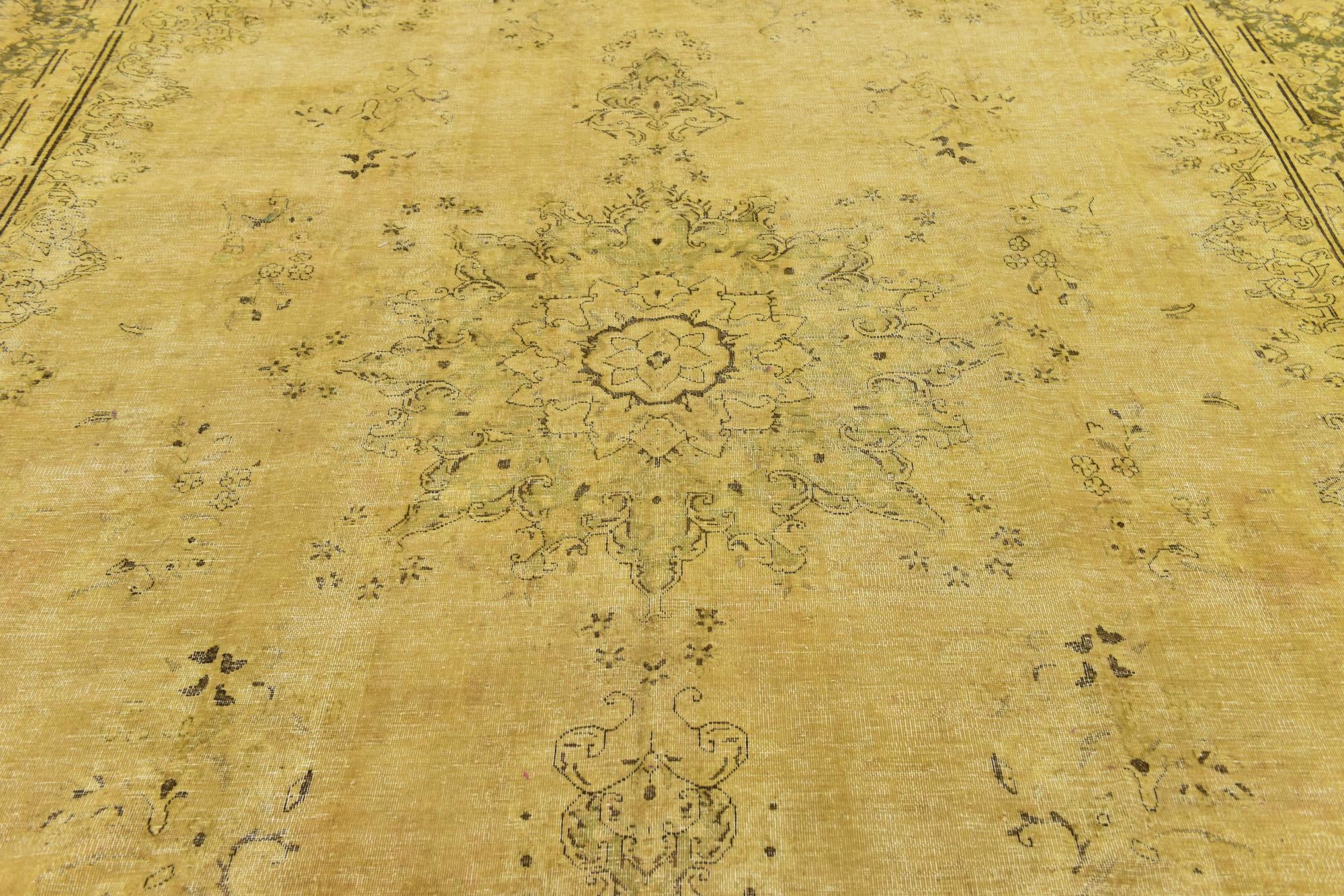 9' 8 x 13' 3 Hand Knotted Ultra Vintage Persian Wool Rug