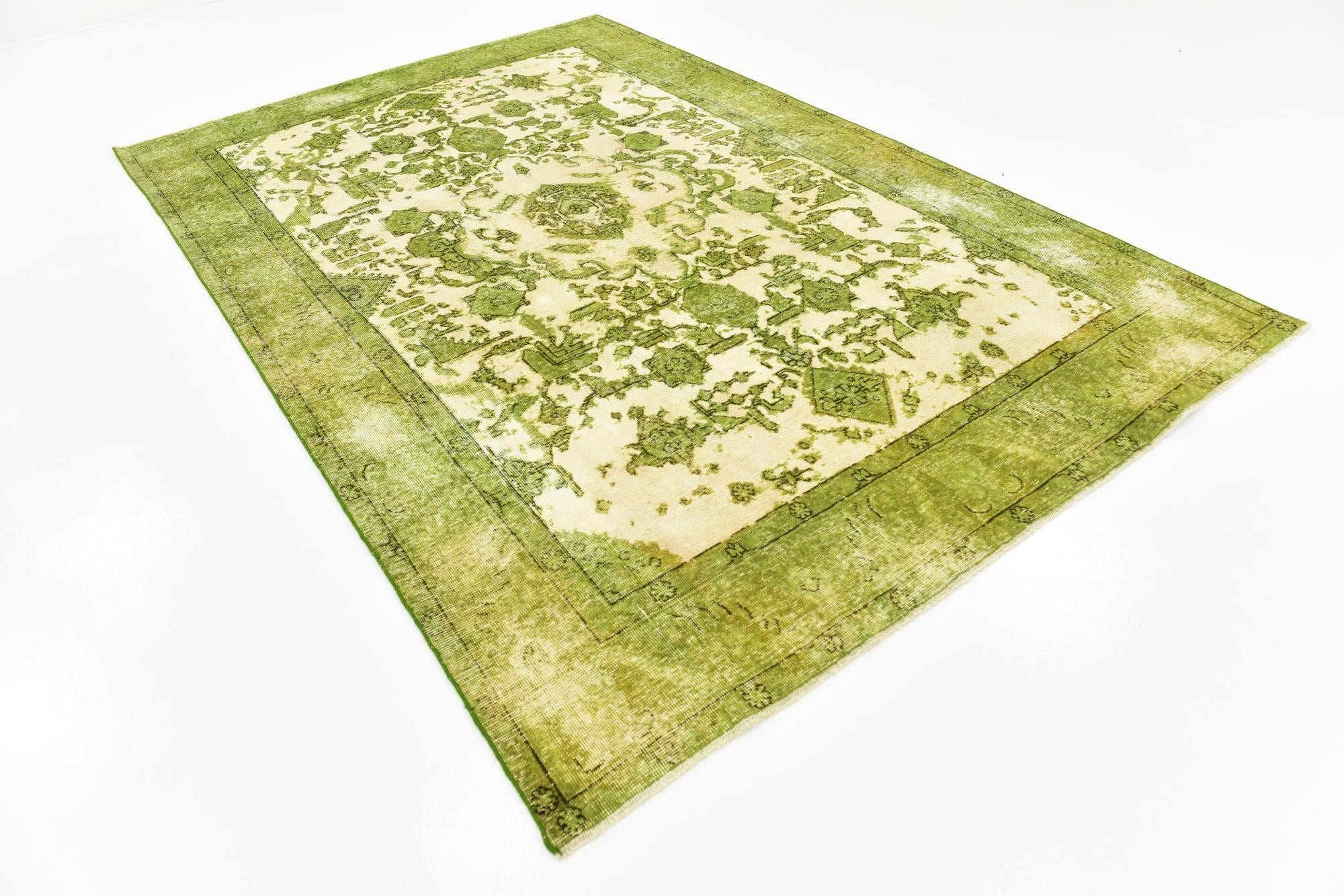 6' 4 x 9' 8 Hand Knotted Ultra Vintage Persian Wool Rug