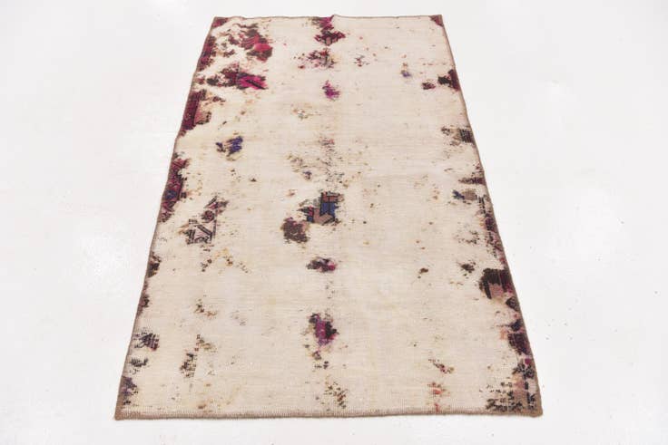Detail image of 3' 4 x 5' 7 Hand Knotted Ultra Vintage Persian Wool Rug