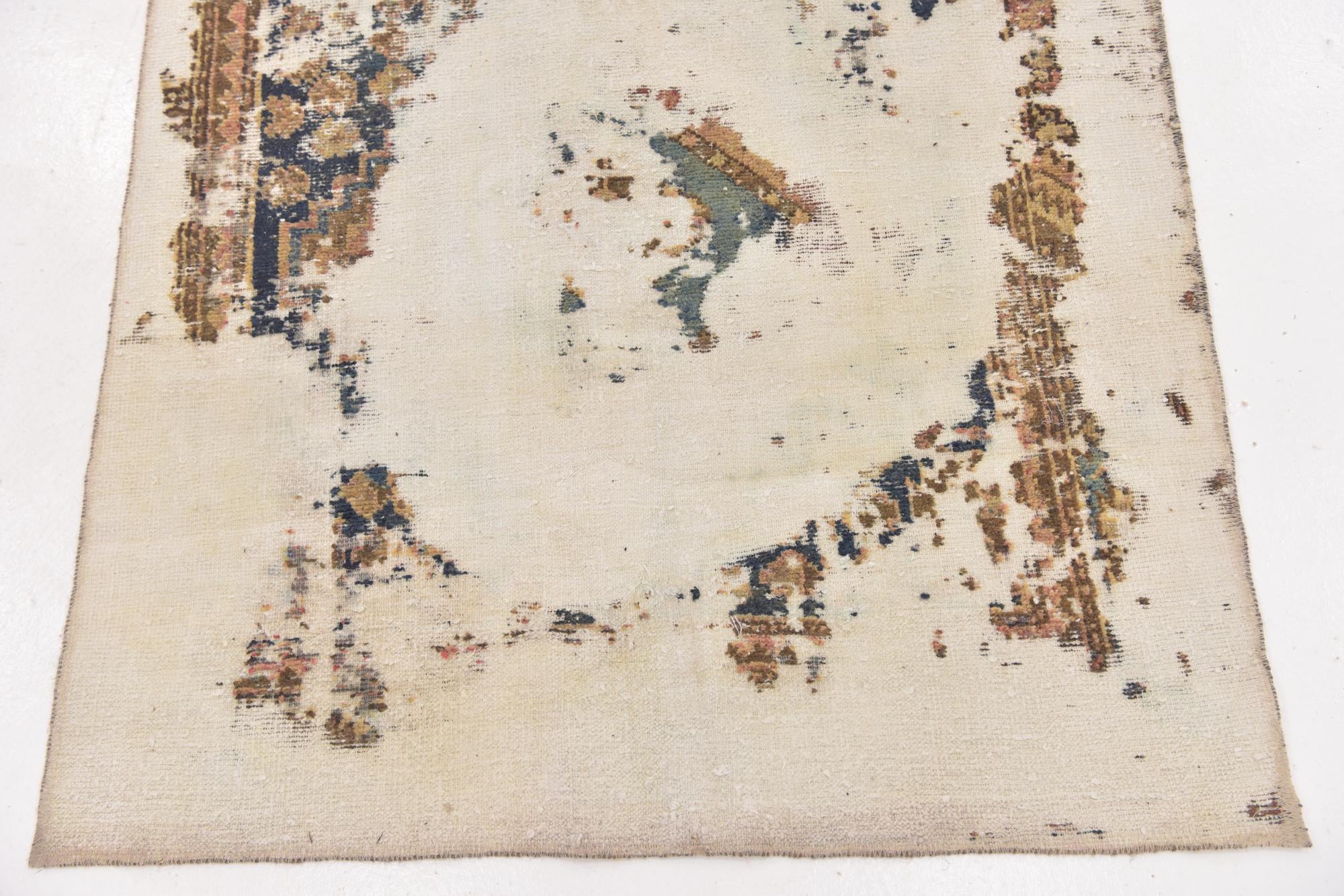 3' 7 x 6' 5 Hand Knotted Ultra Vintage Persian Wool Rug
